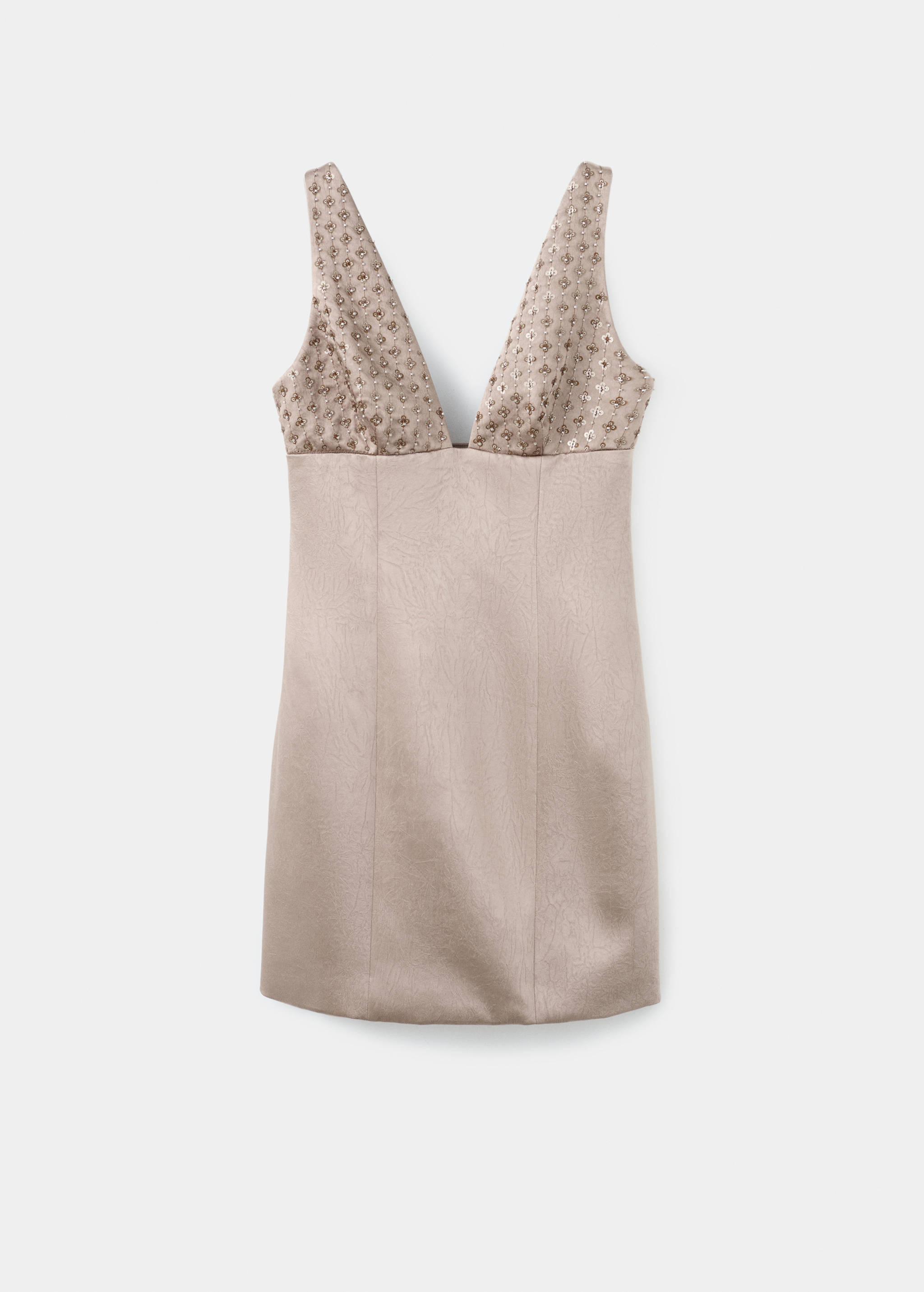 Satin dress with sequin neckline - Article without model