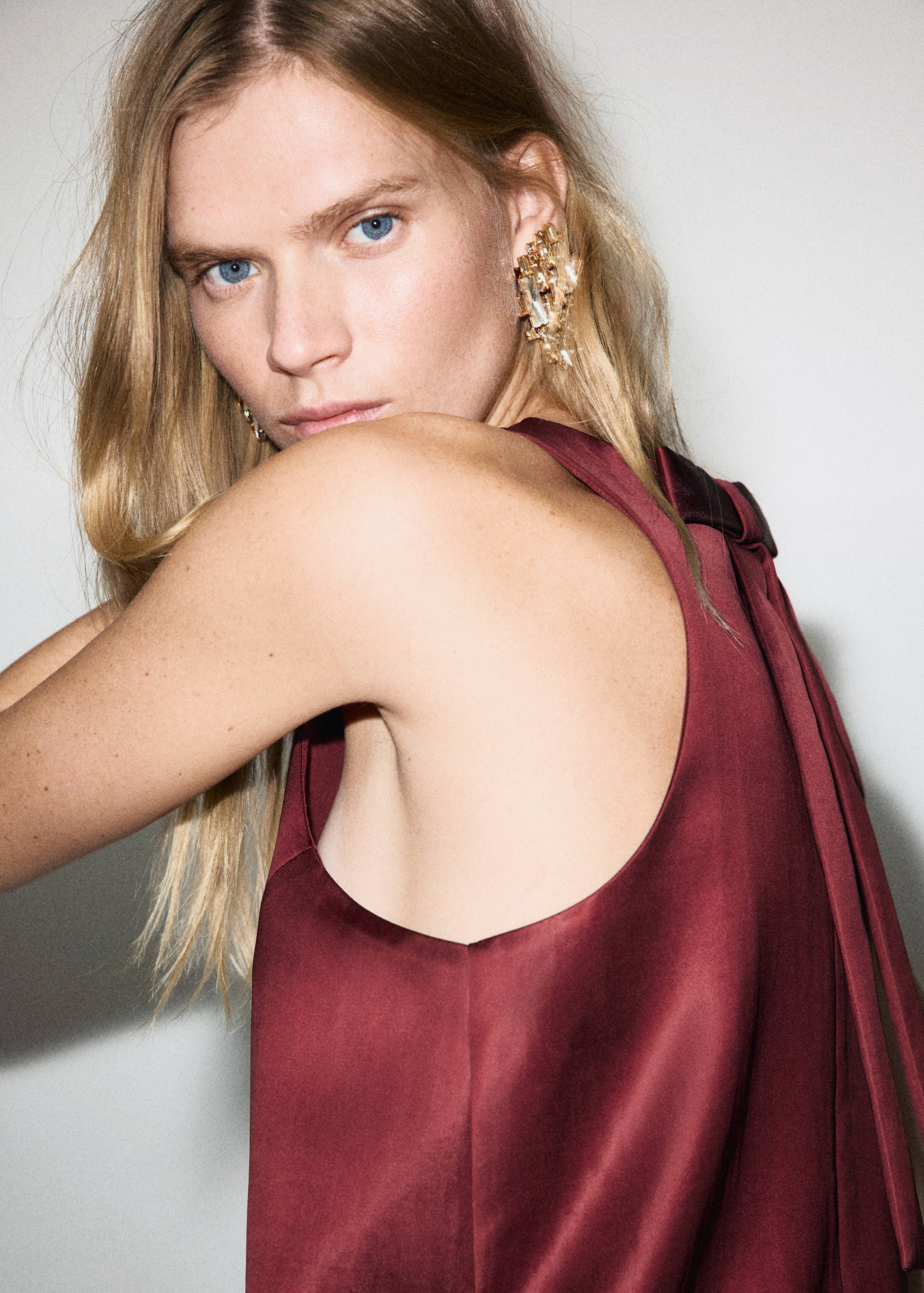 Satin tie dress - Details of the article 1