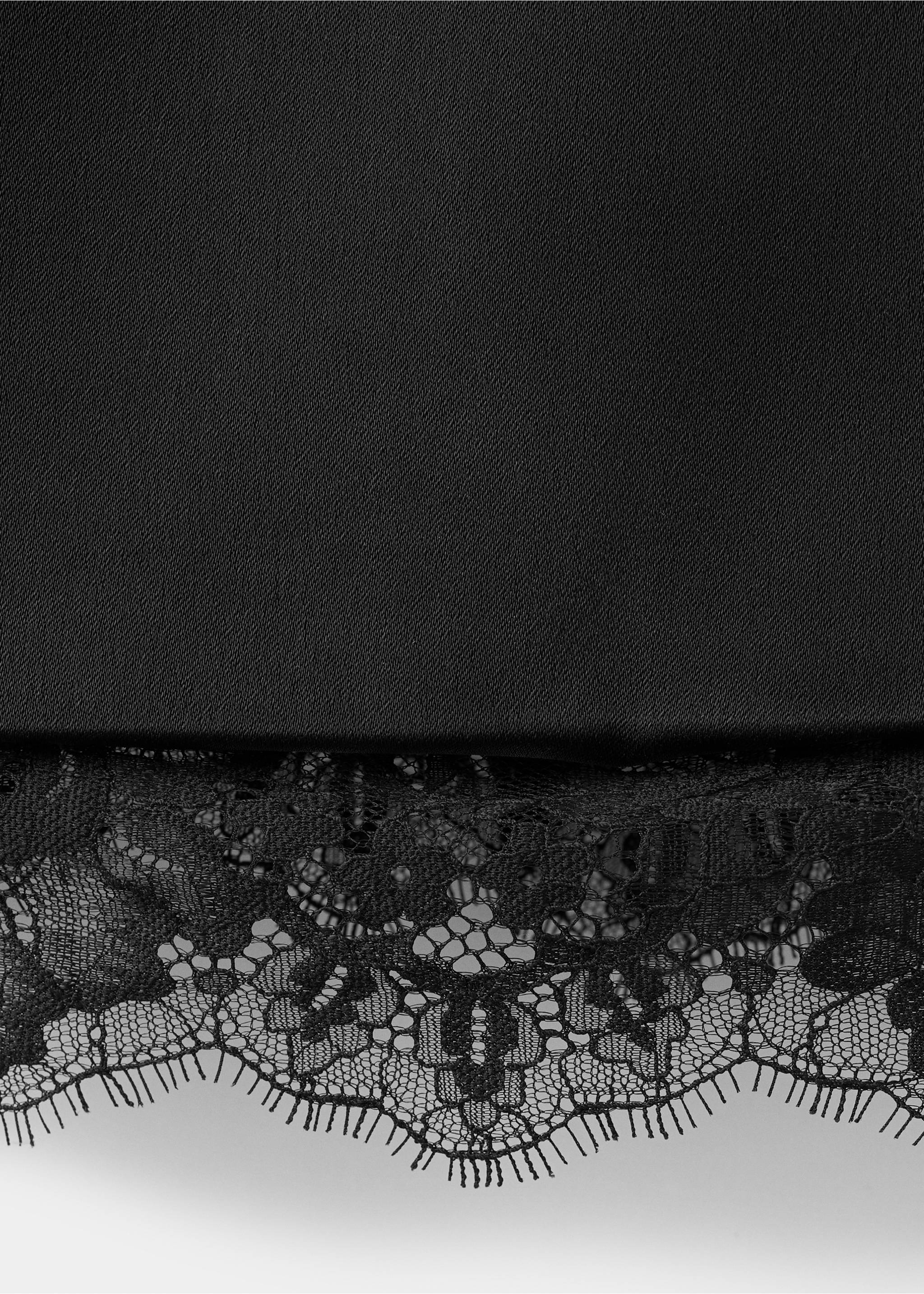 Платье с открытой спиной и кружевным низом - Деталь изделия 8, Черный. Ref: 17039111-00.