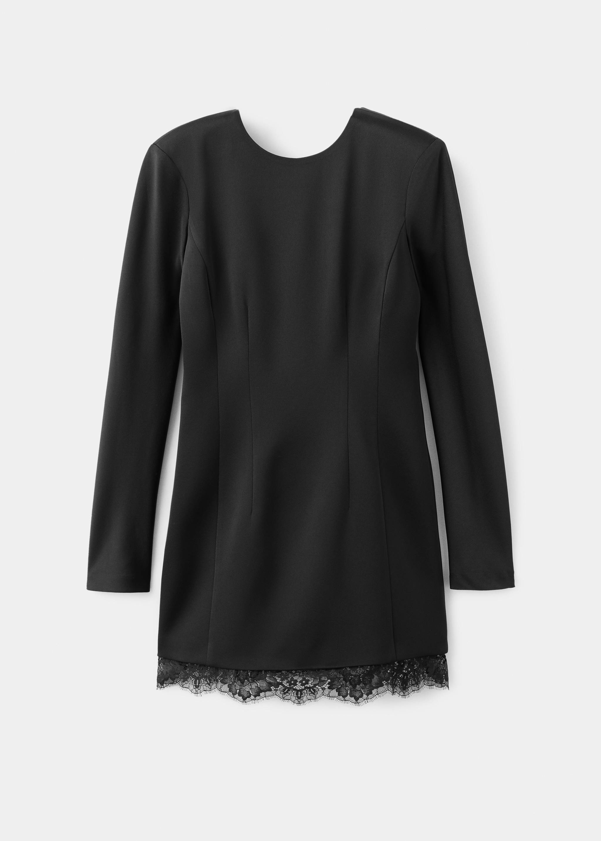 Open-back dress with lace trim hem - Article without model