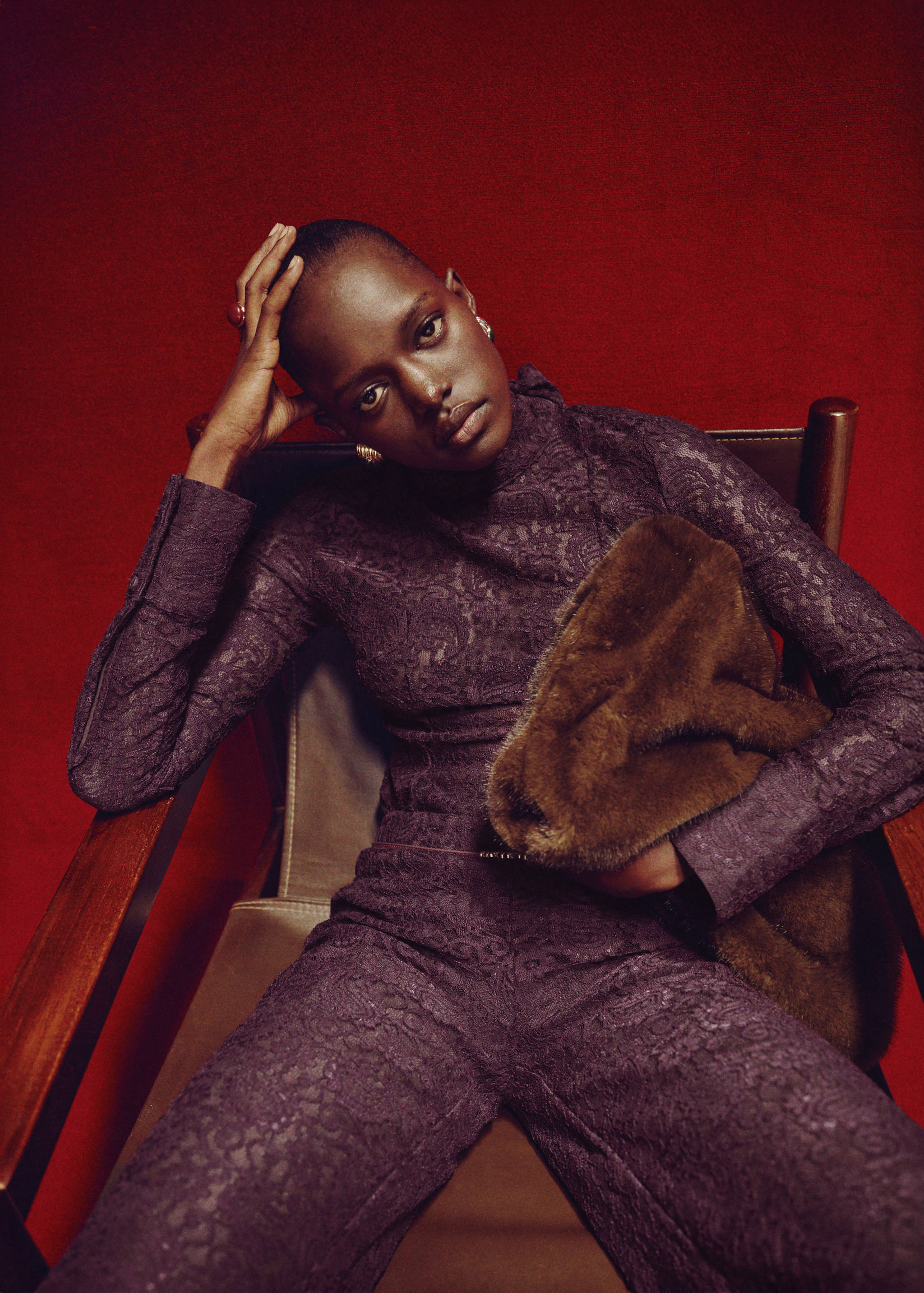 Lace shirt with scarf - Medium plane