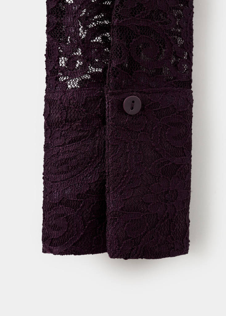 Lace shirt with scarf — Wine
