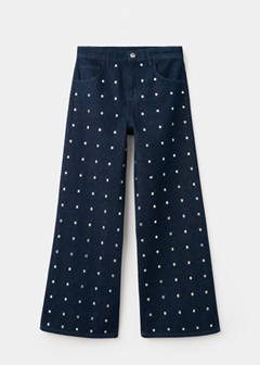 Wide leg jeans with crystals — Open Blue 7