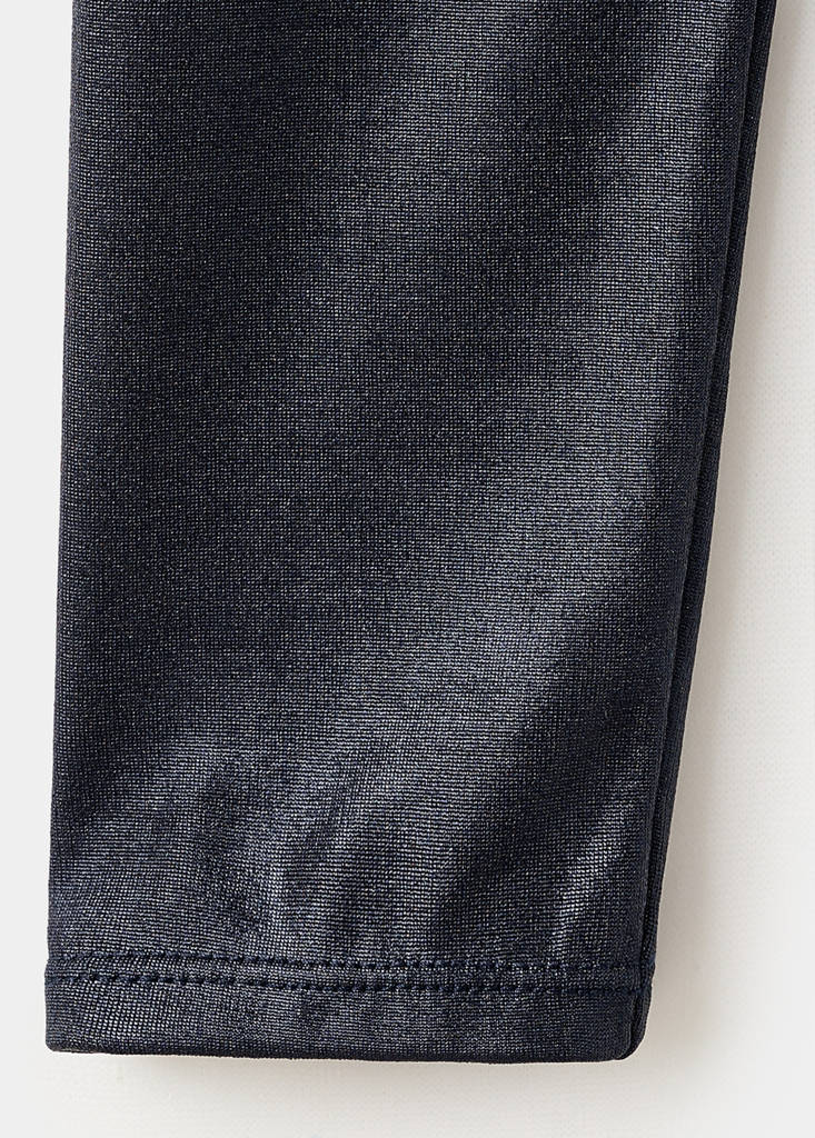 Metallic boat-neck top — Navy