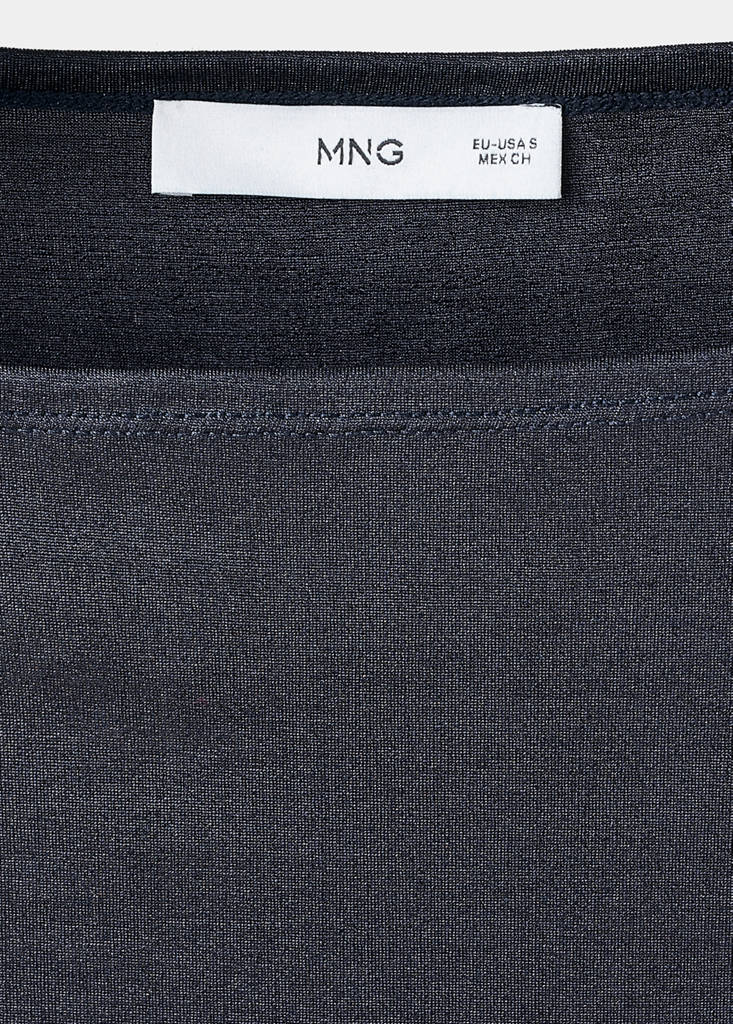 Metallic boat-neck top — Navy