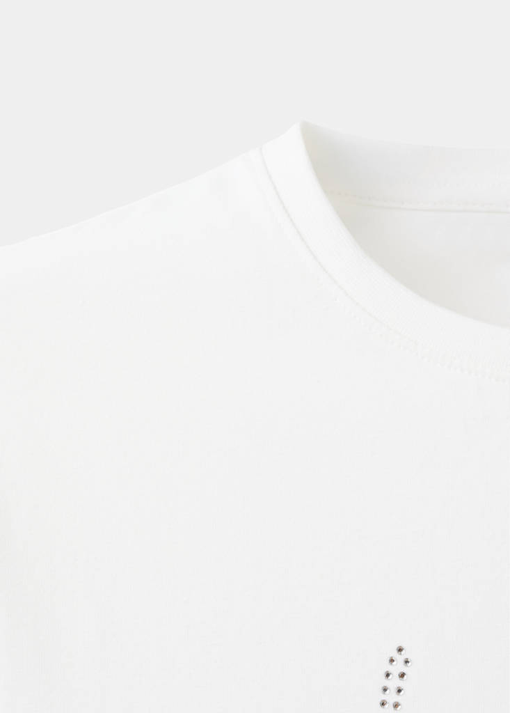Rhinestone message t-shirt — White