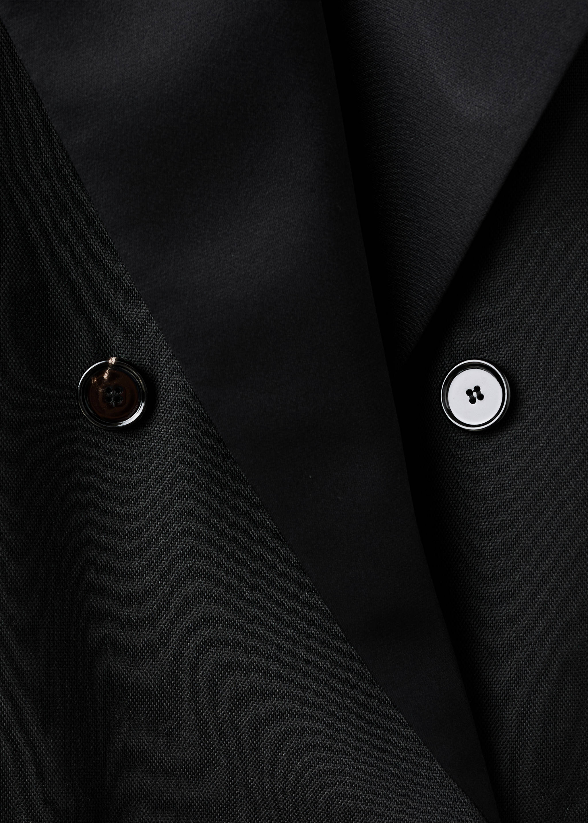 Wool-blend suit jacket with lapels - Details of the article 8, Black. Ref: 17039121-01.