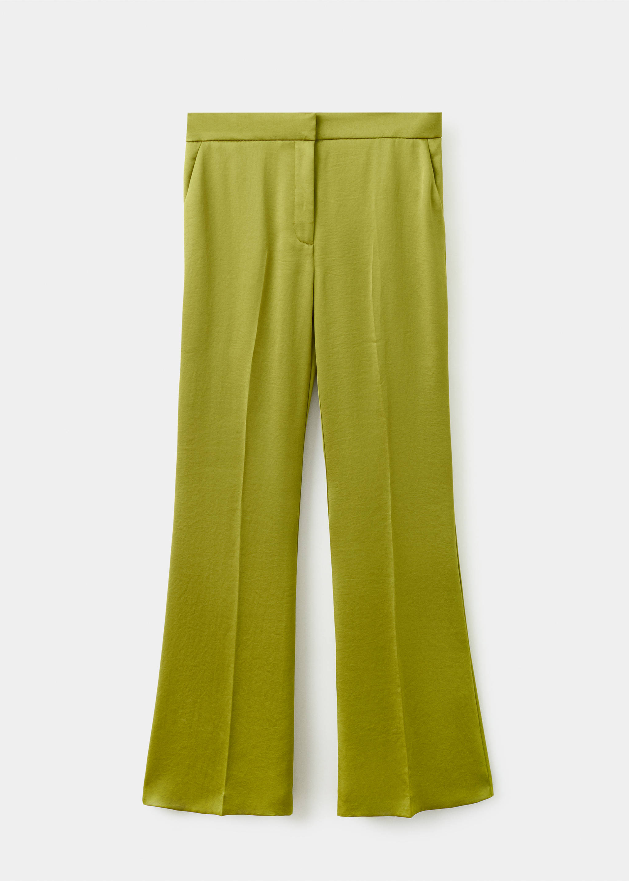 Satin straight-fit trousers - Article without model, Yellow. Ref: 17039122-00.