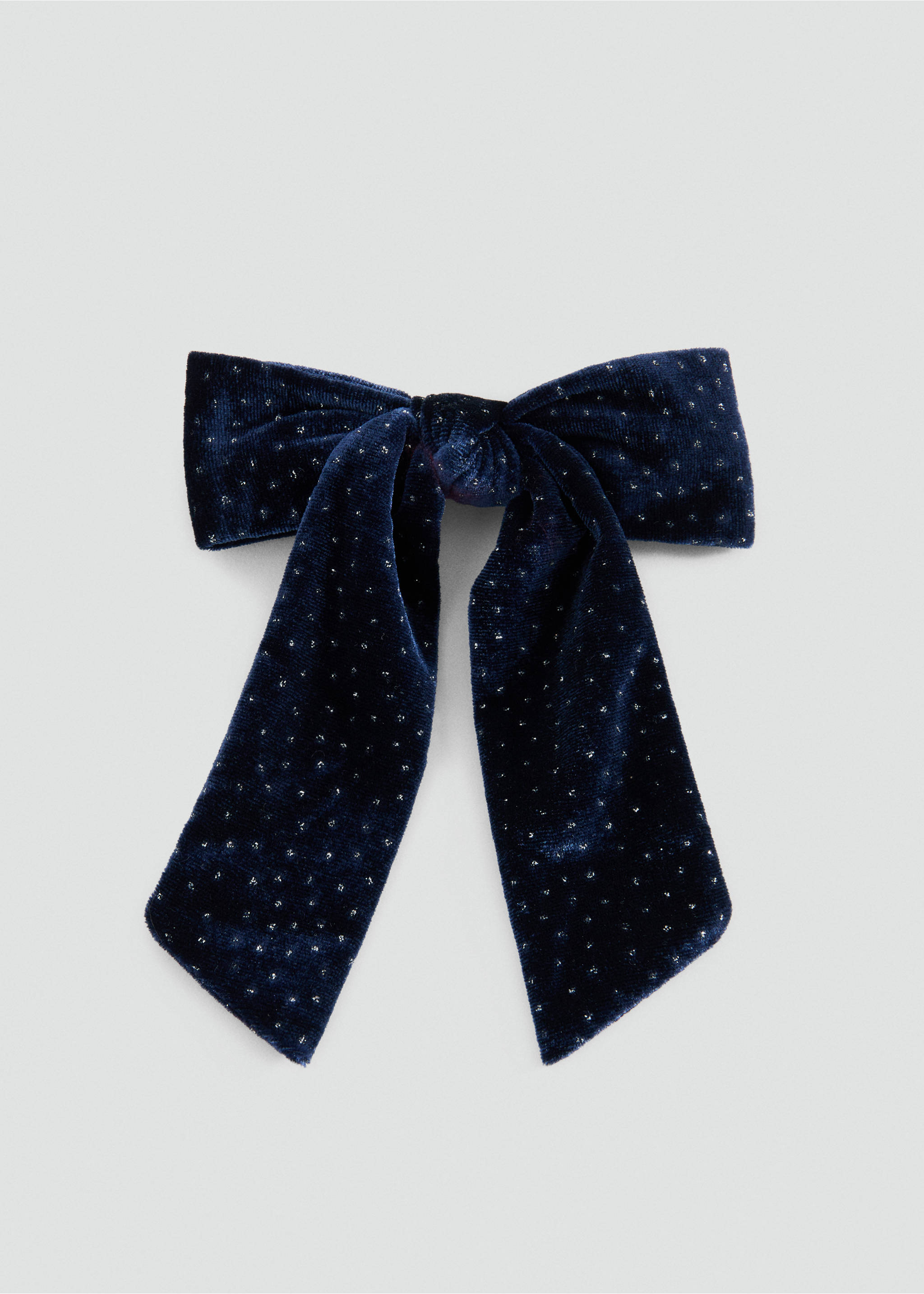 Barrette nœud velours - Article sans modèle, Bleu marine. Ref: 17039211-00.