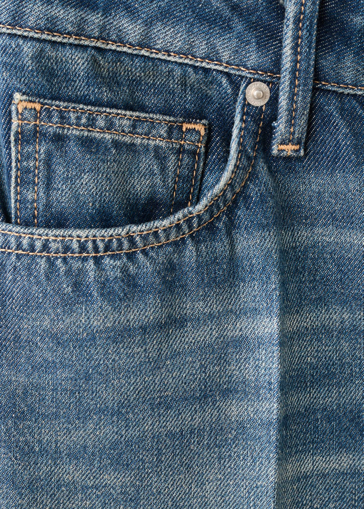 Straight-leg jeans with seam stitching — Dark Vintage Blue