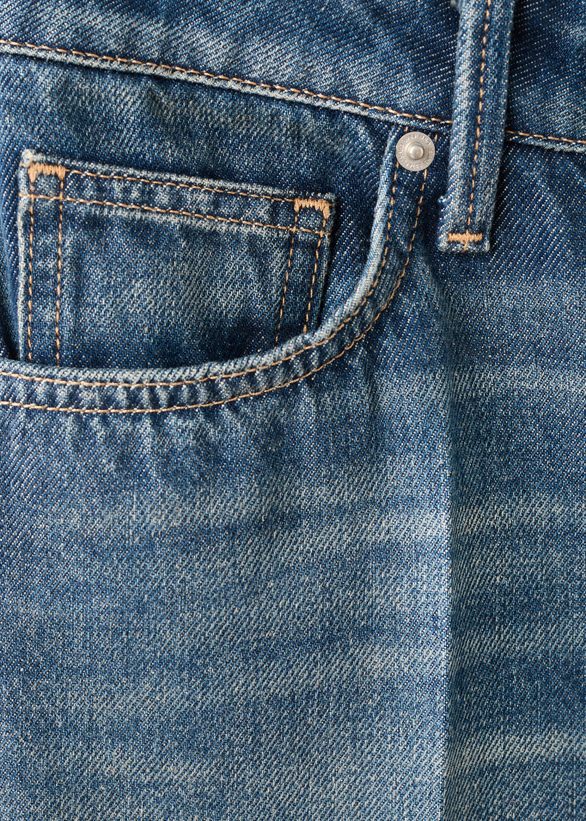 Straight-leg jeans with seam stitching — Dark Vintage Blue