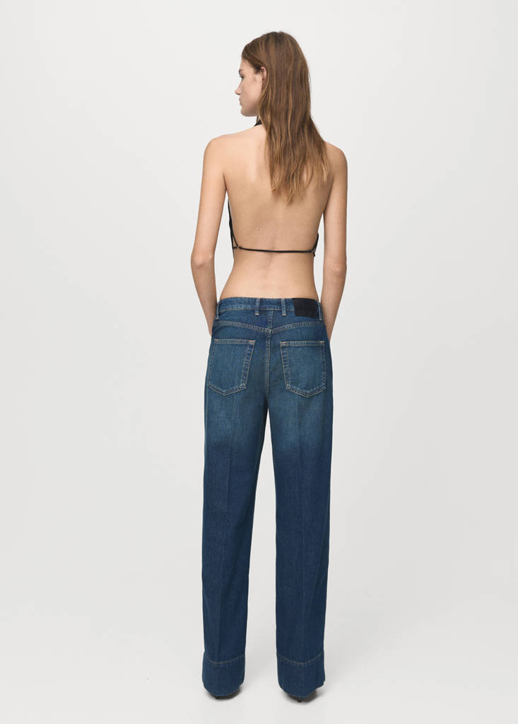 Straight-leg jeans with seam stitching — Dark Vintage Blue
