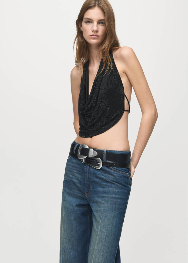 Straight-leg jeans with seam stitching — Dark Vintage Blue