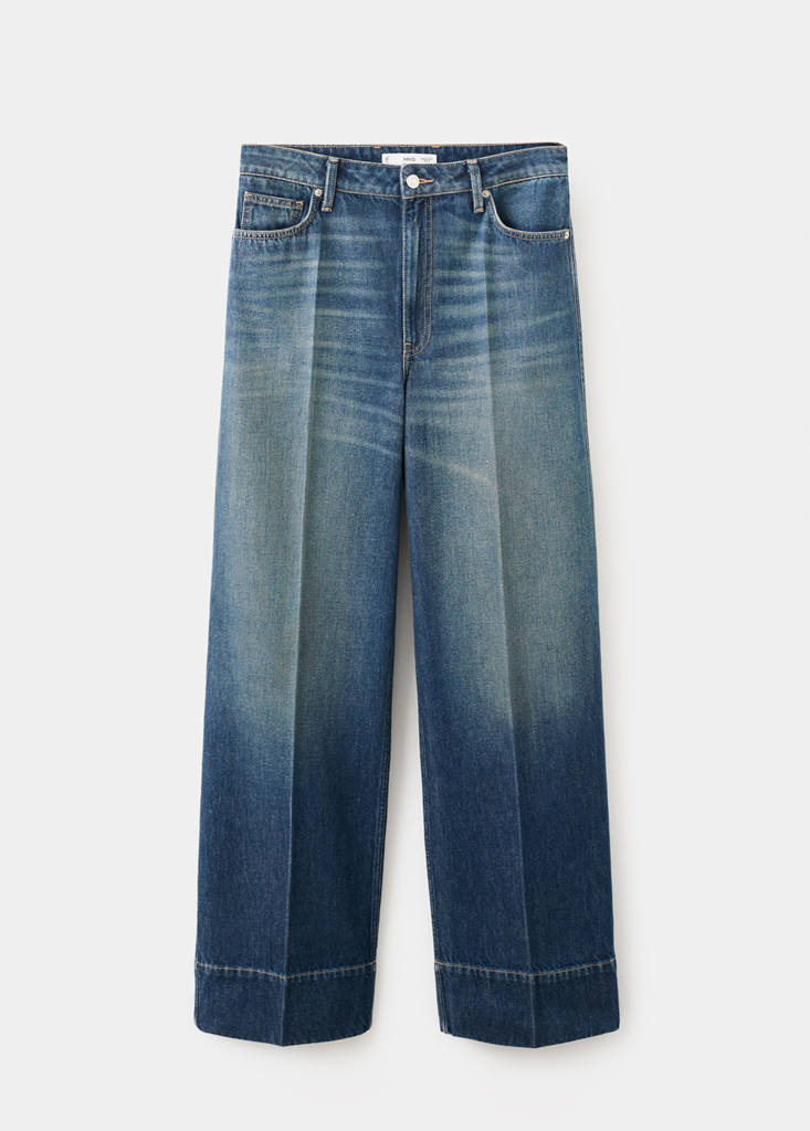 Straight-leg jeans with seam stitching — Dark Vintage Blue