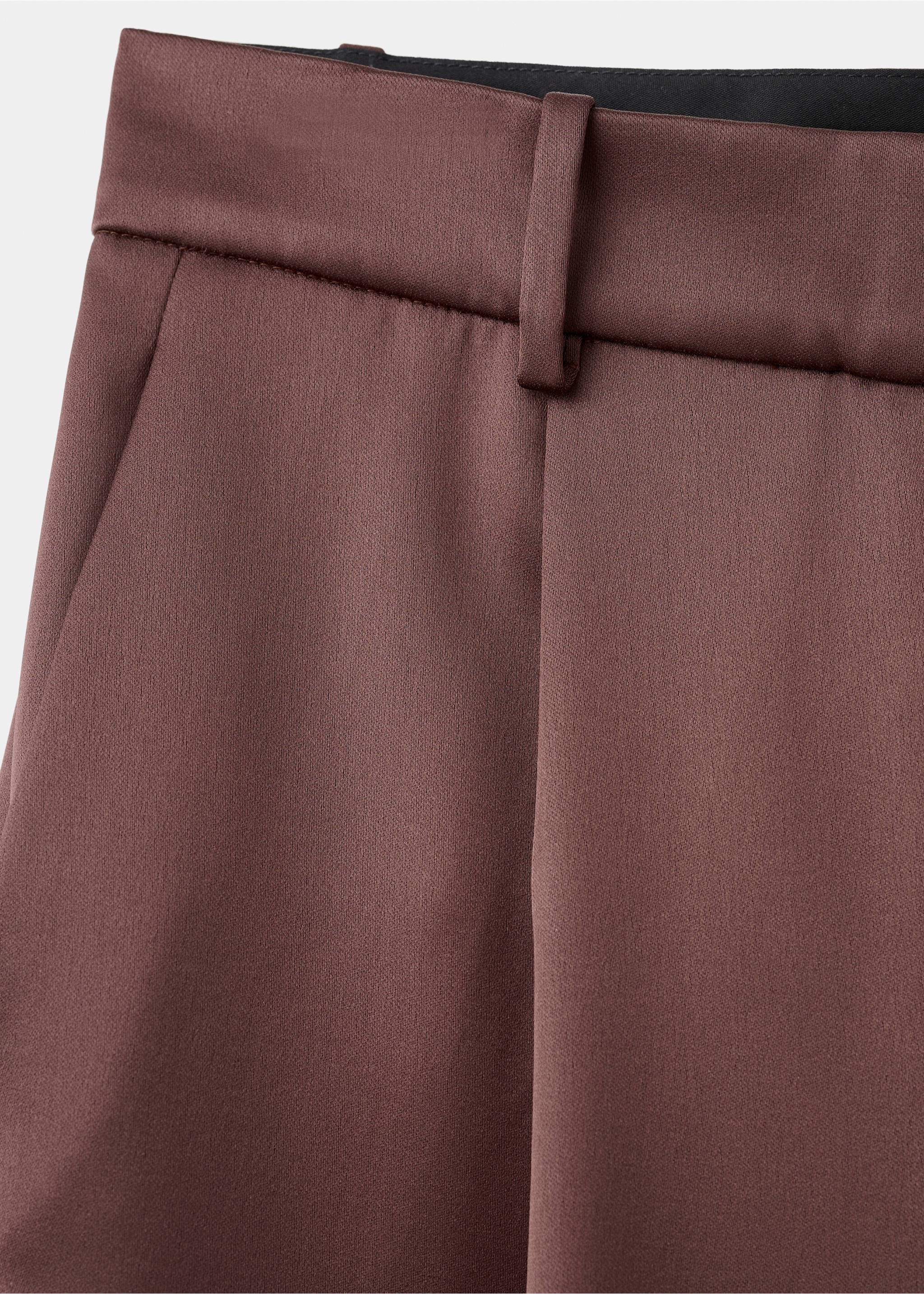 Satin suit trousers - Details of the article 0, Brown. Ref: 17039407-00.