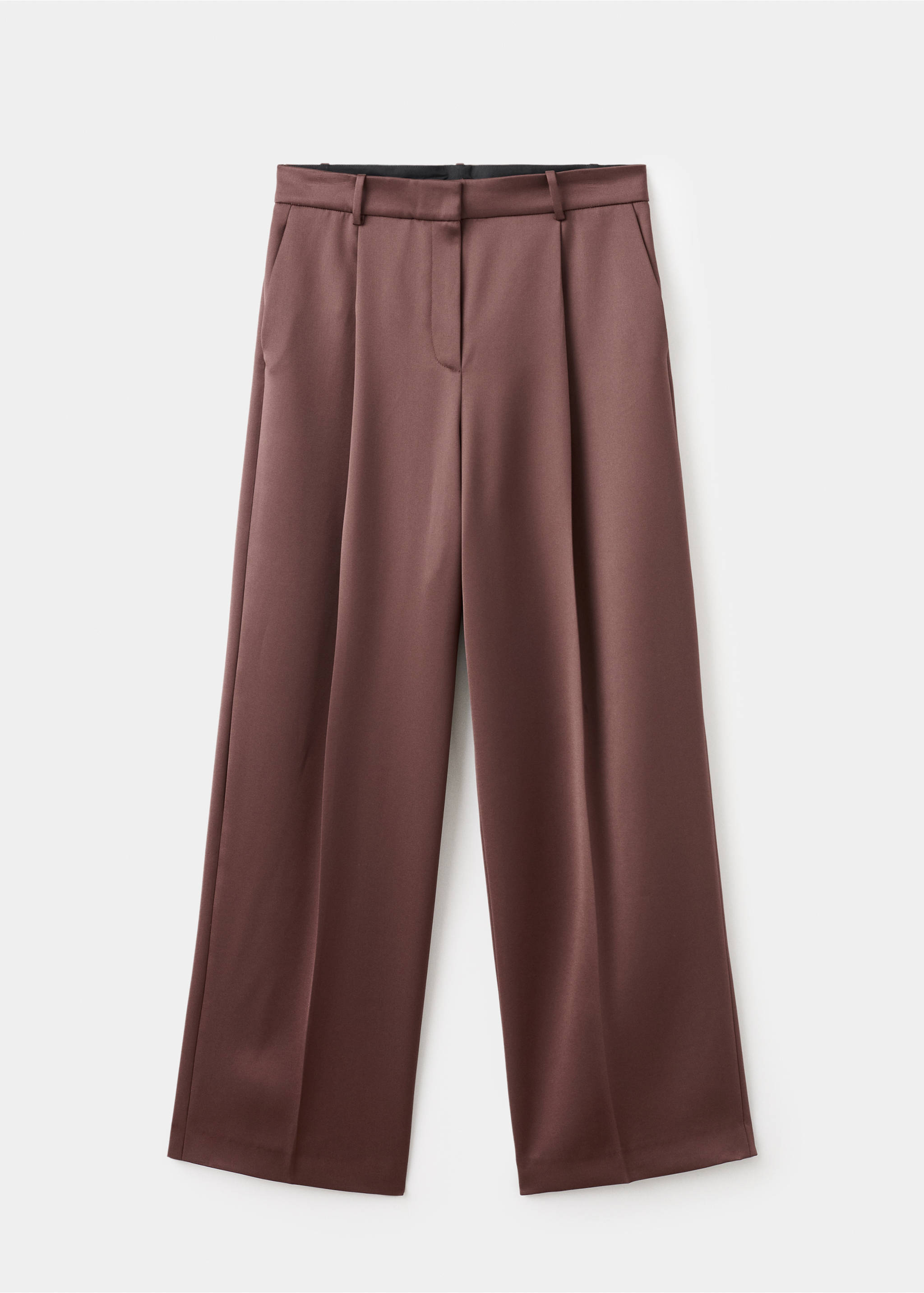 Satin suit trousers - Article without model, Brown. Ref: 17039407-00.