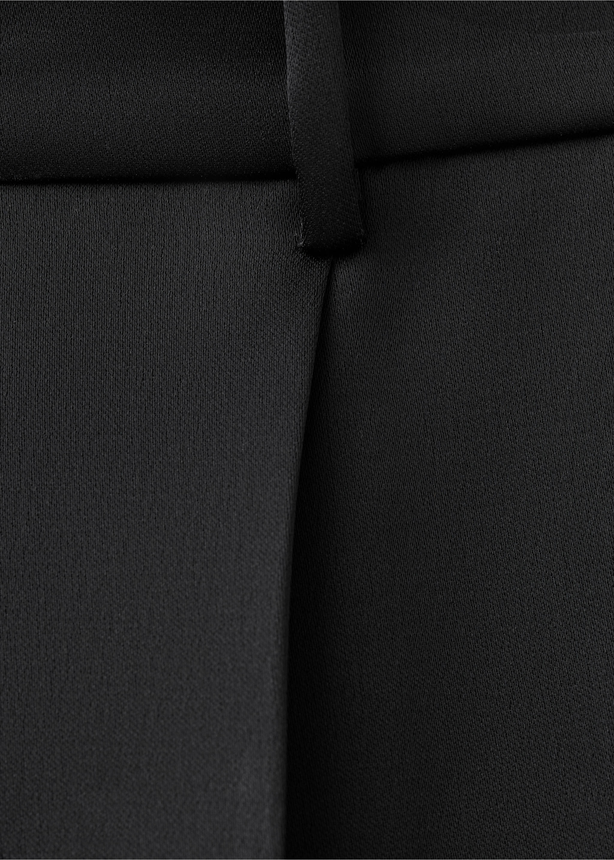 Satin suit trousers - Details of the article 8, Black. Ref: 17039407-00.