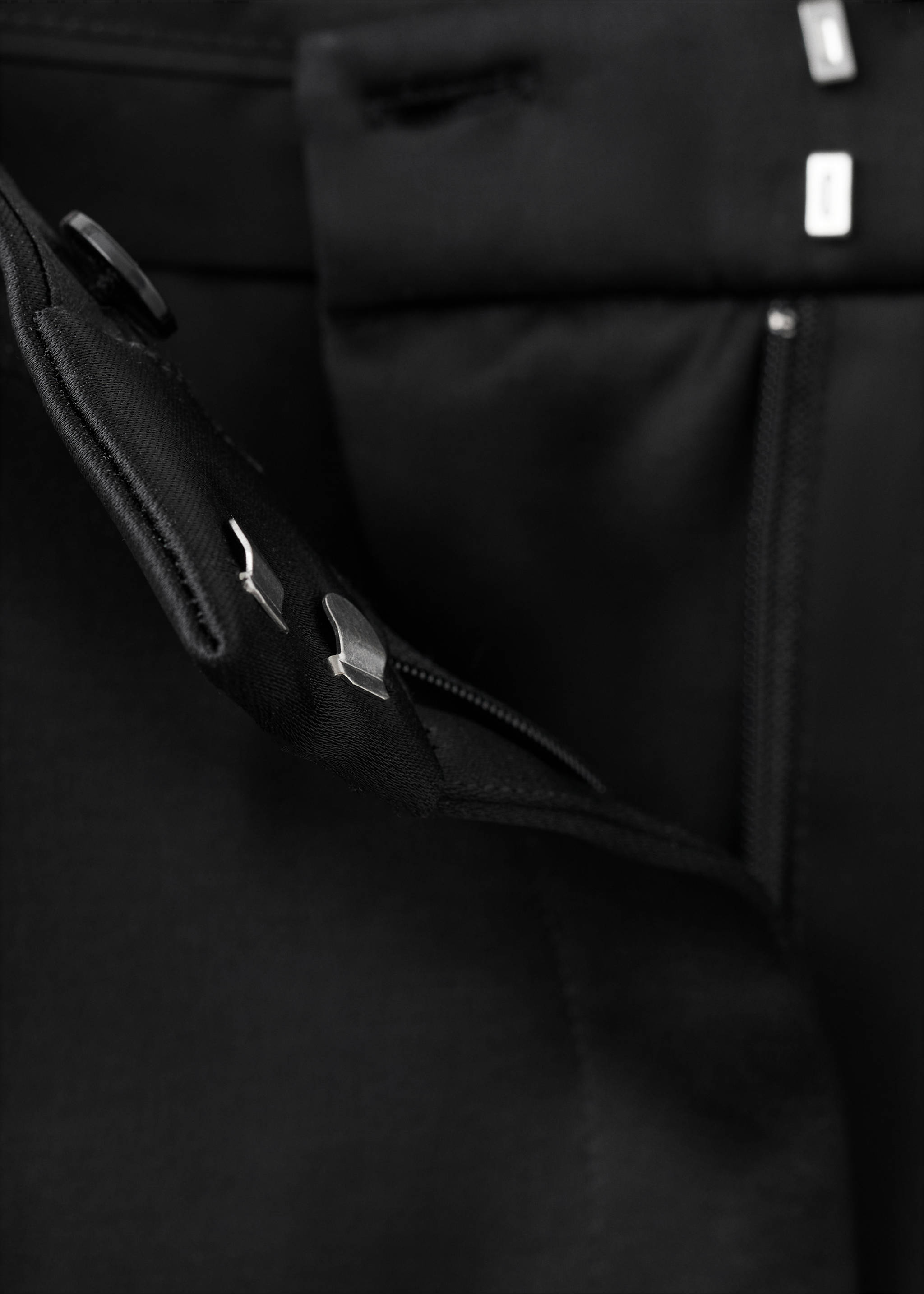 Satin suit trousers - Details of the article 0, Black. Ref: 17039407-00.