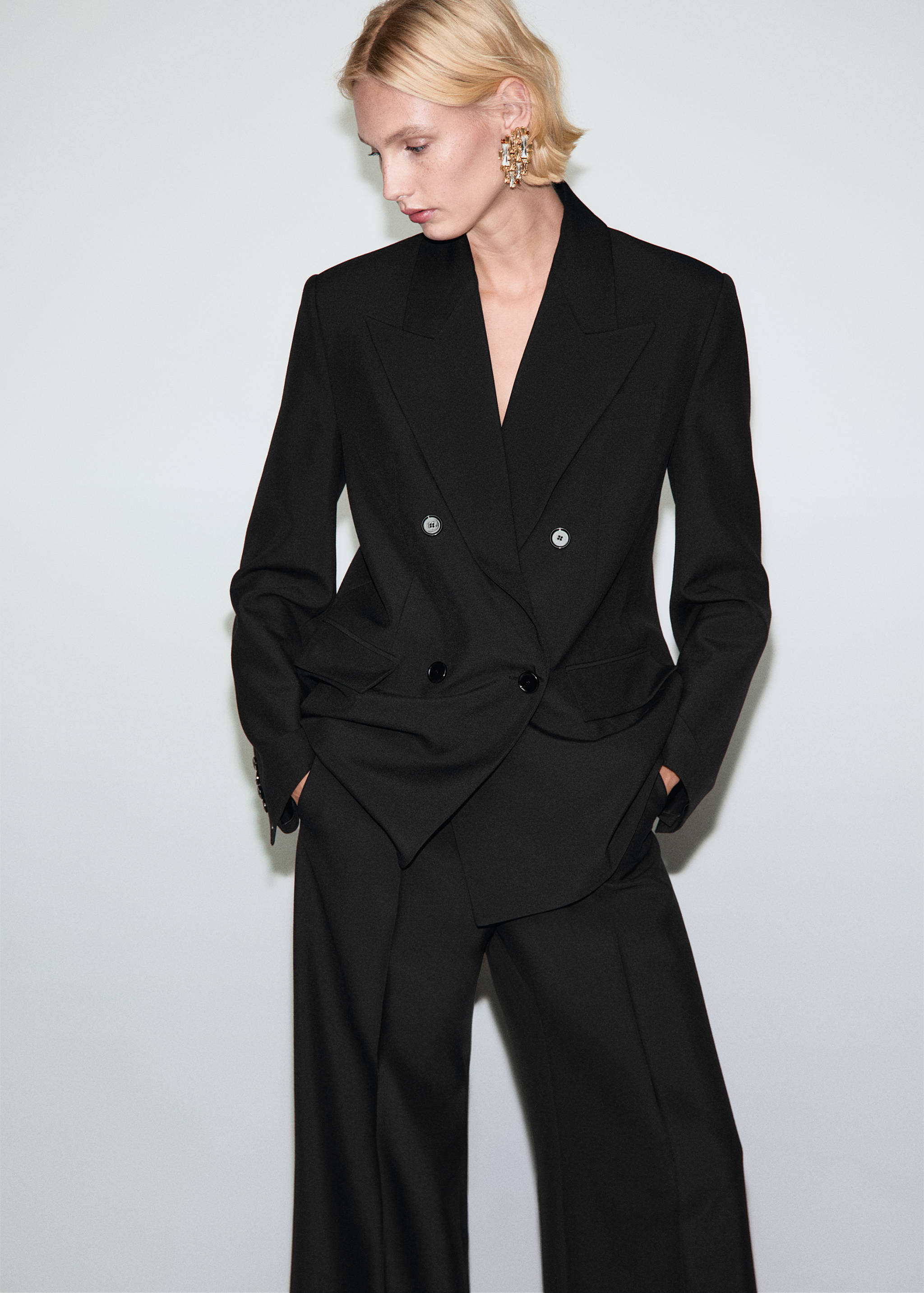 羊毛混纺西装裤 - null