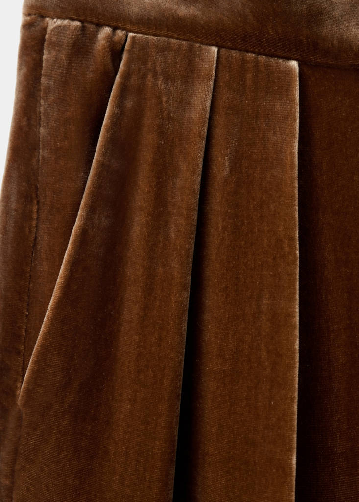 Velvet suit trousers — Caramel