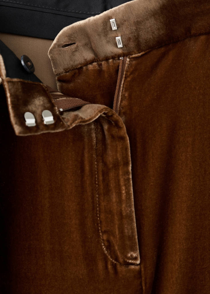 Velvet suit trousers — Caramel