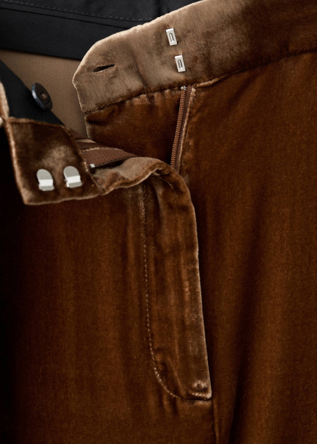 Velvet suit trousers — Caramel