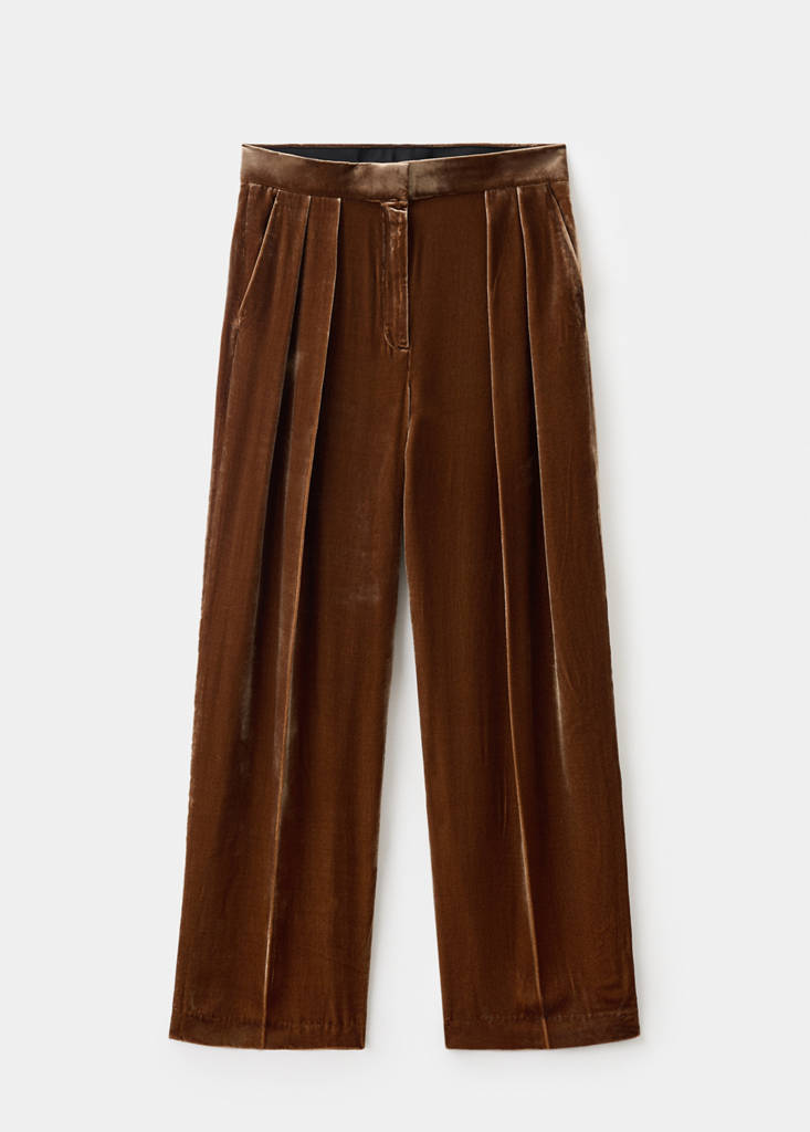 Velvet suit trousers — Caramel