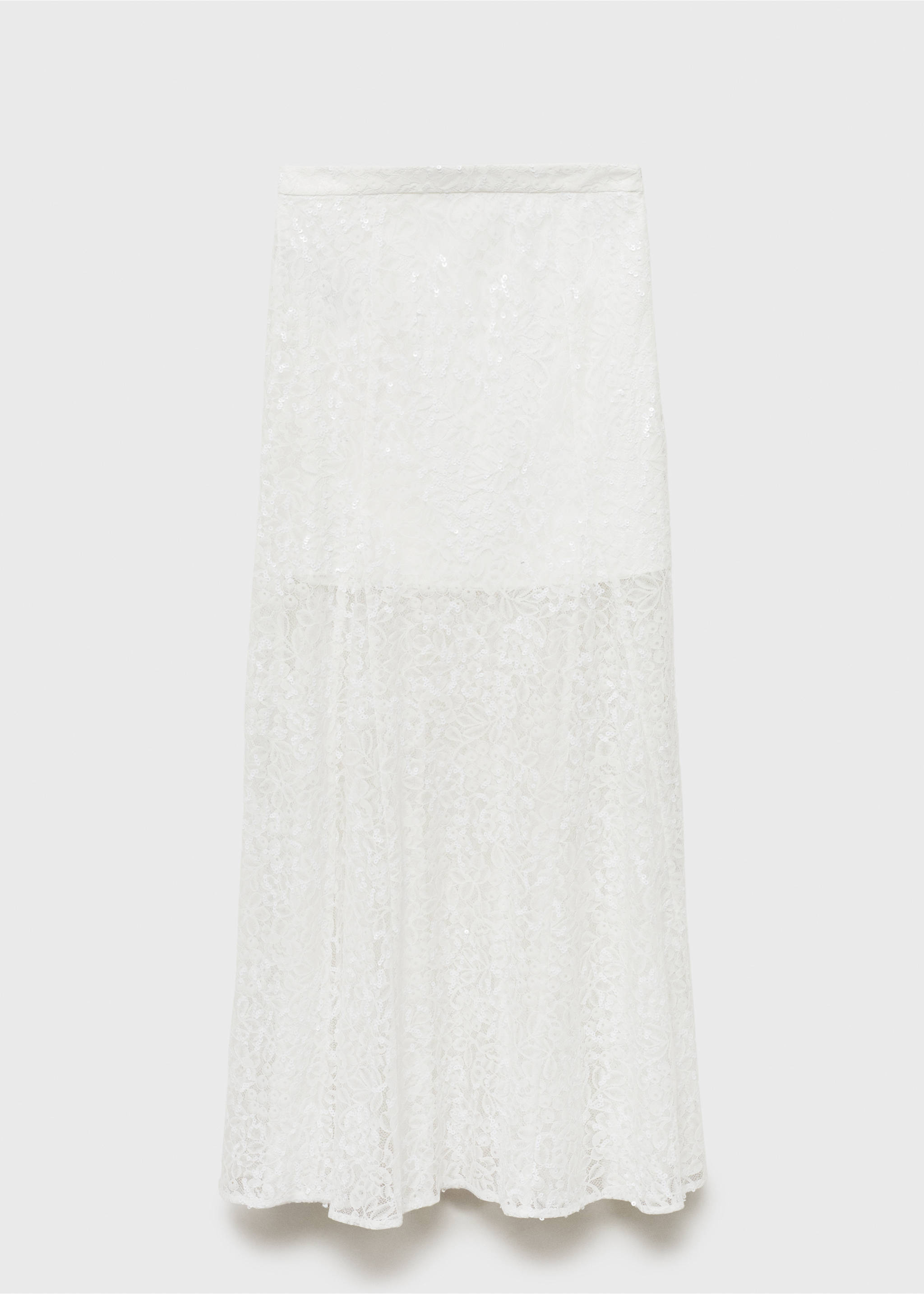Jupe longue dentelle - Article sans modèle, Blanc. Ref: 17041126-00.