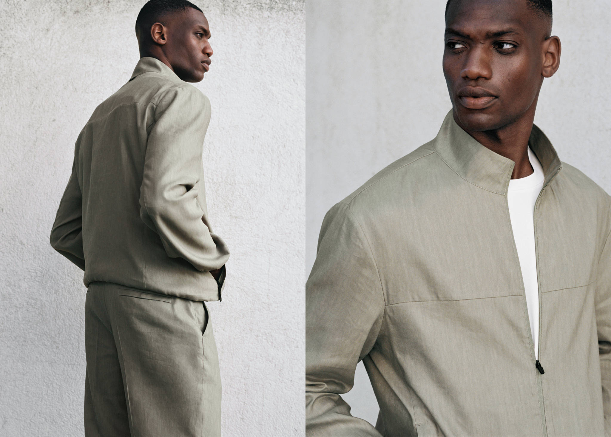 Zipper linen jacket - Men | MANGO Niger