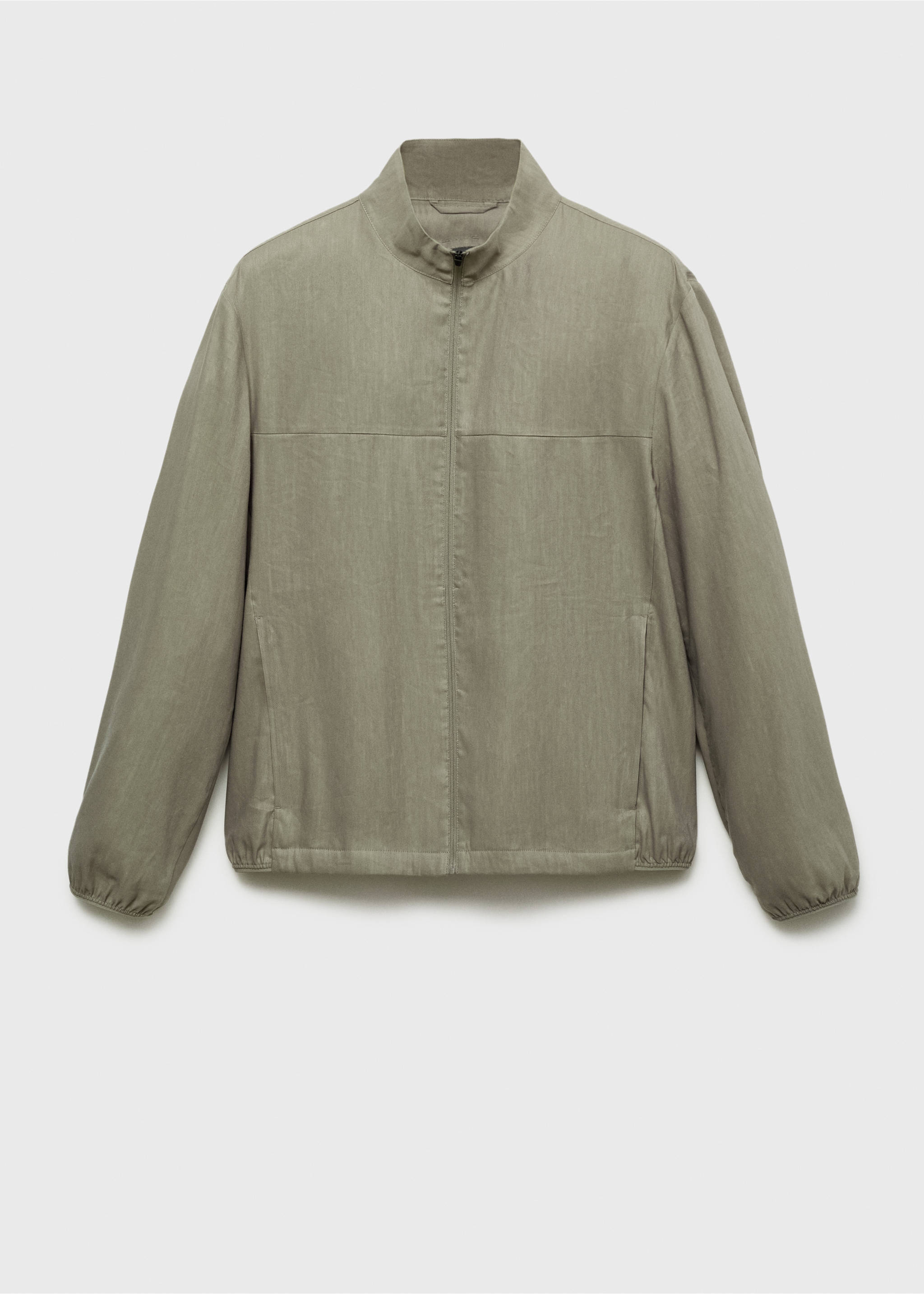 Chaqueta lino cremallera - Artículo sin modelo, Oliva. Ref: 17041131-00.