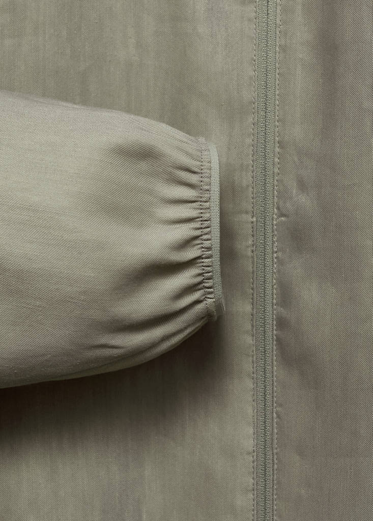 Zipper linen jacket — Olive Green