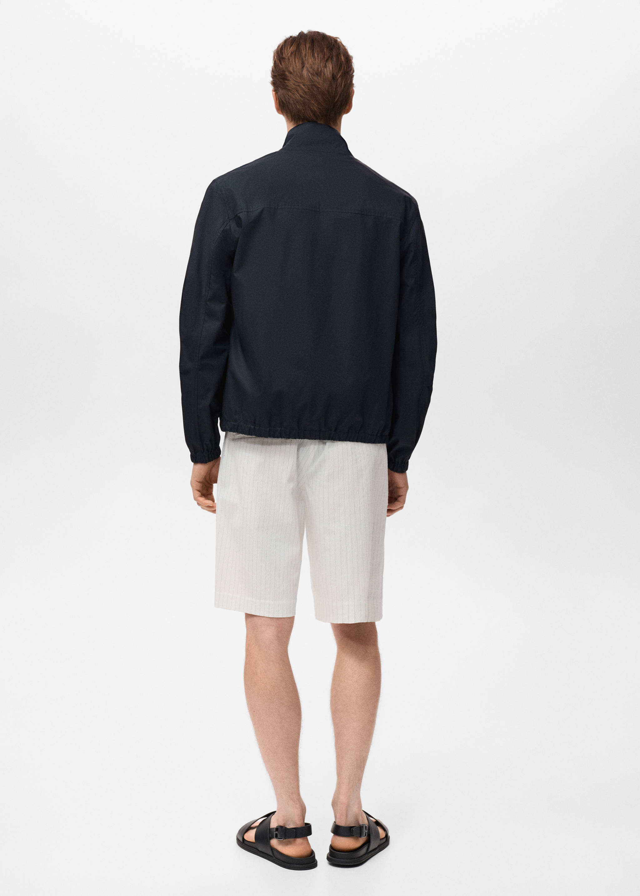 Cotton jacket with button collar - Reverse of the article