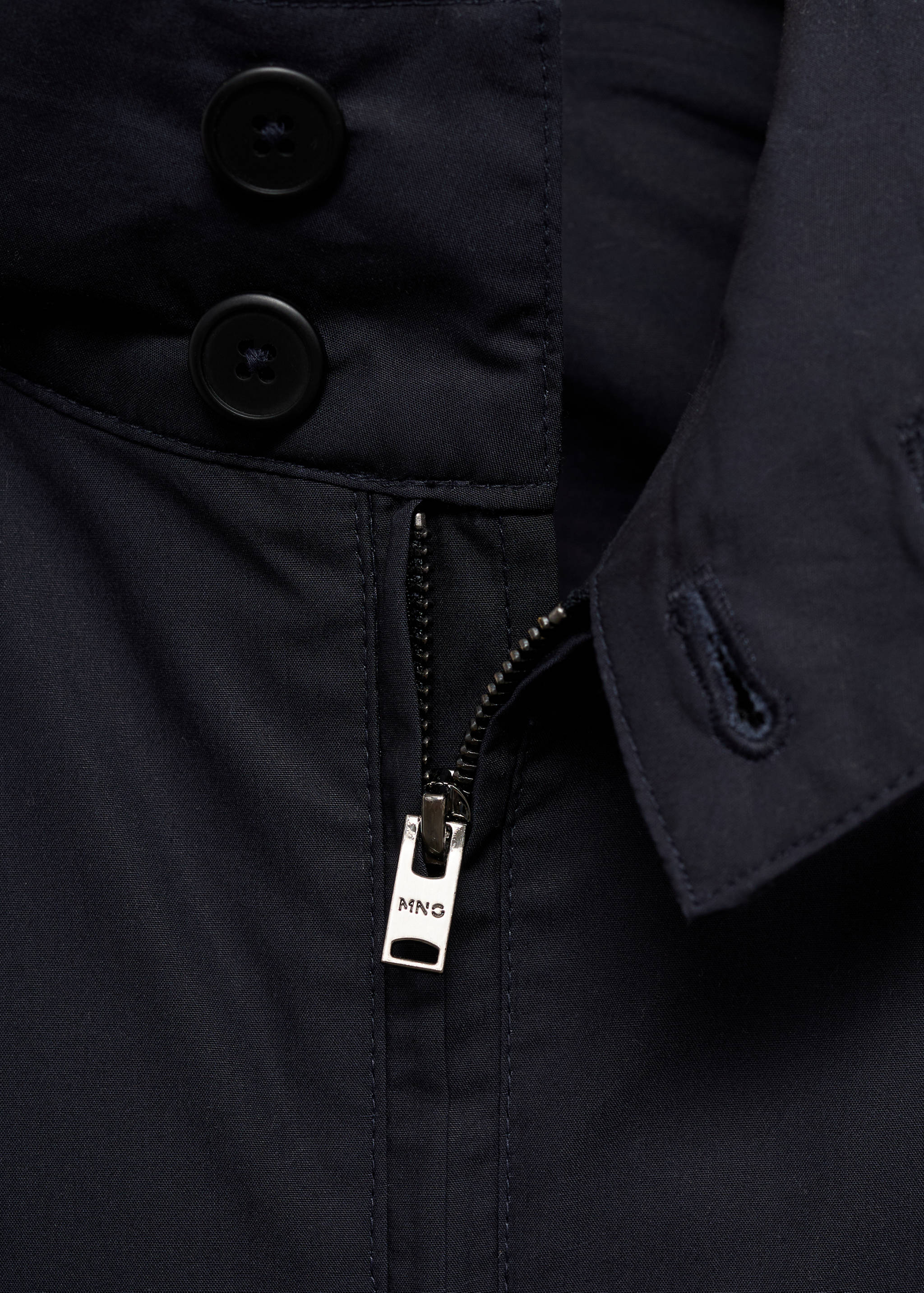 Cotton jacket with button collar - Details of the article 8