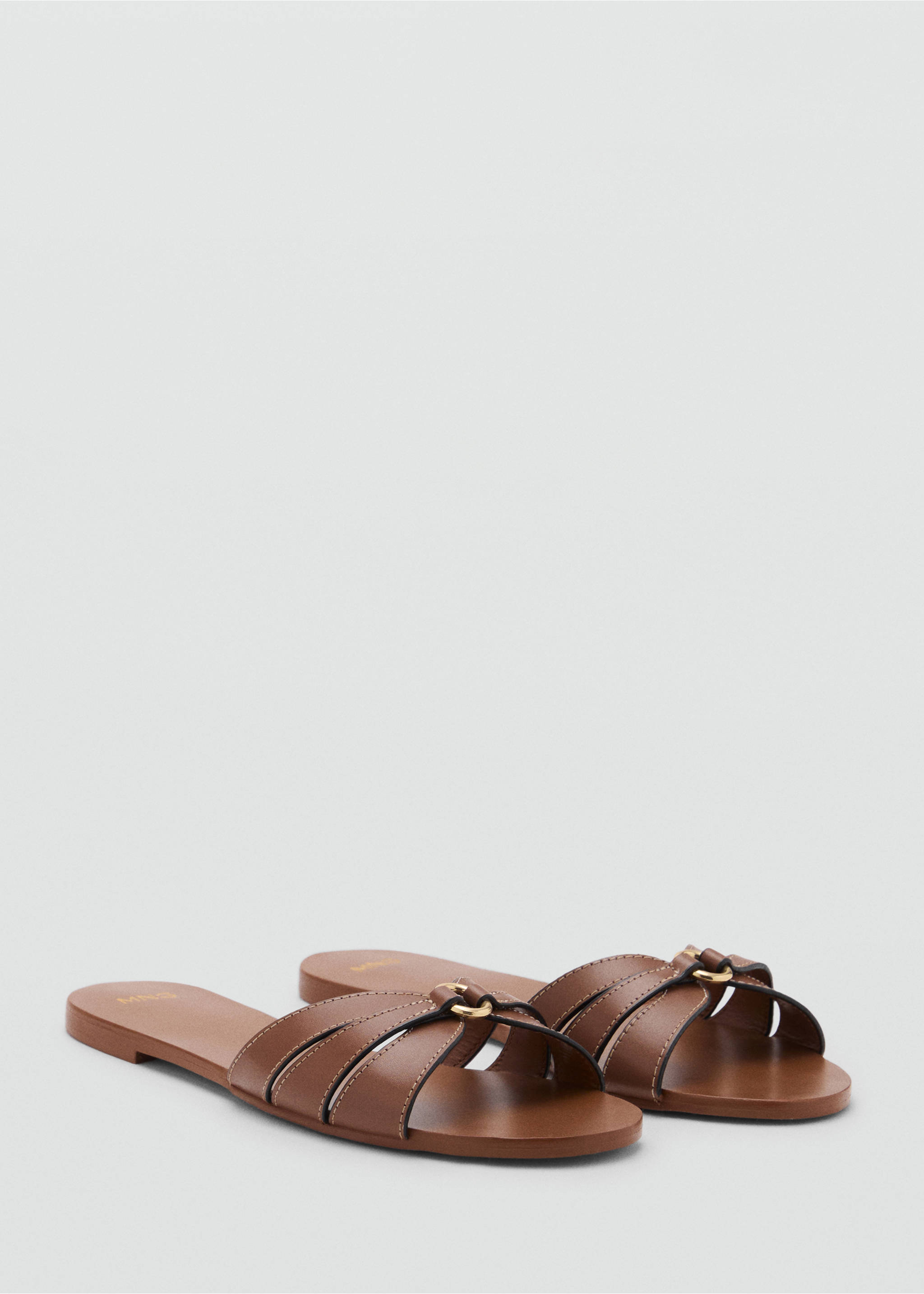 Leather straps sandals - Medium plane, Leather. Ref: 17041138-00.