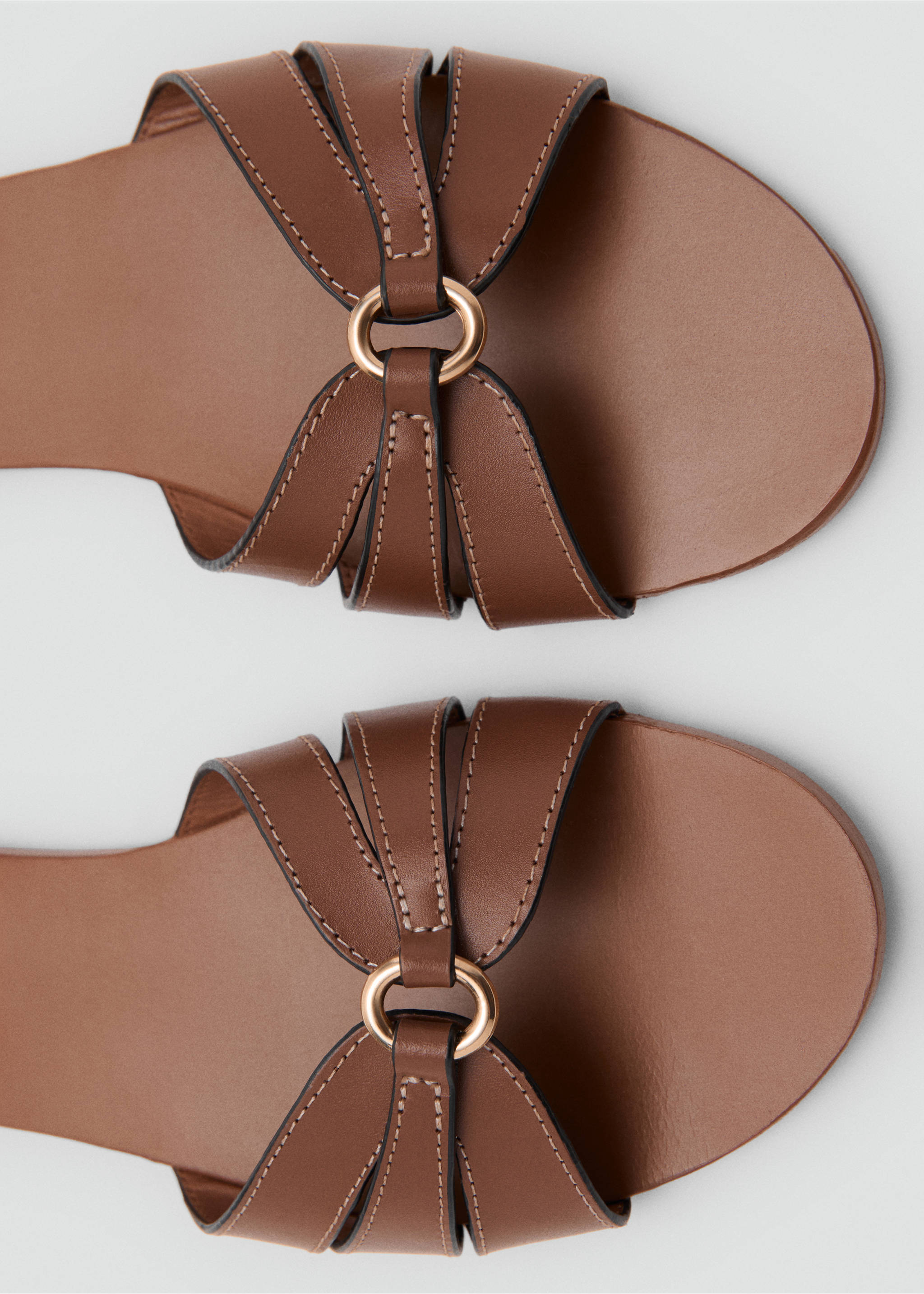 Leather straps sandals - Details of the article 2, Leather. Ref: 17041138-00.