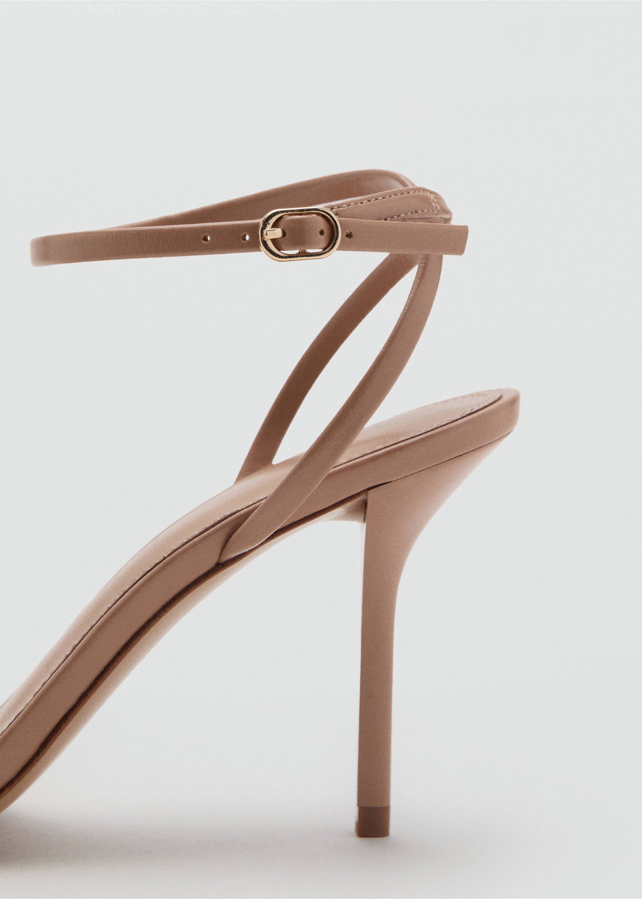 Heeled sandal with crossed straps - Details of the article 1, Nude. Ref: 17041139-00.