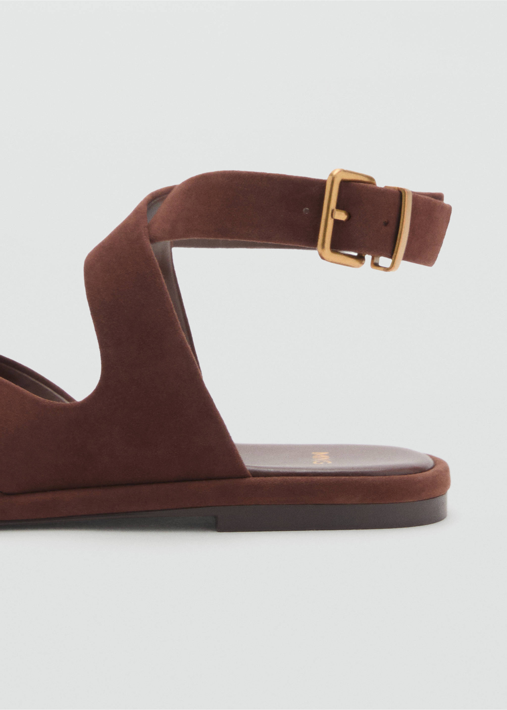 Suede straps sandals - Details of the article 1, Chocolate. Ref: 17041140-00.