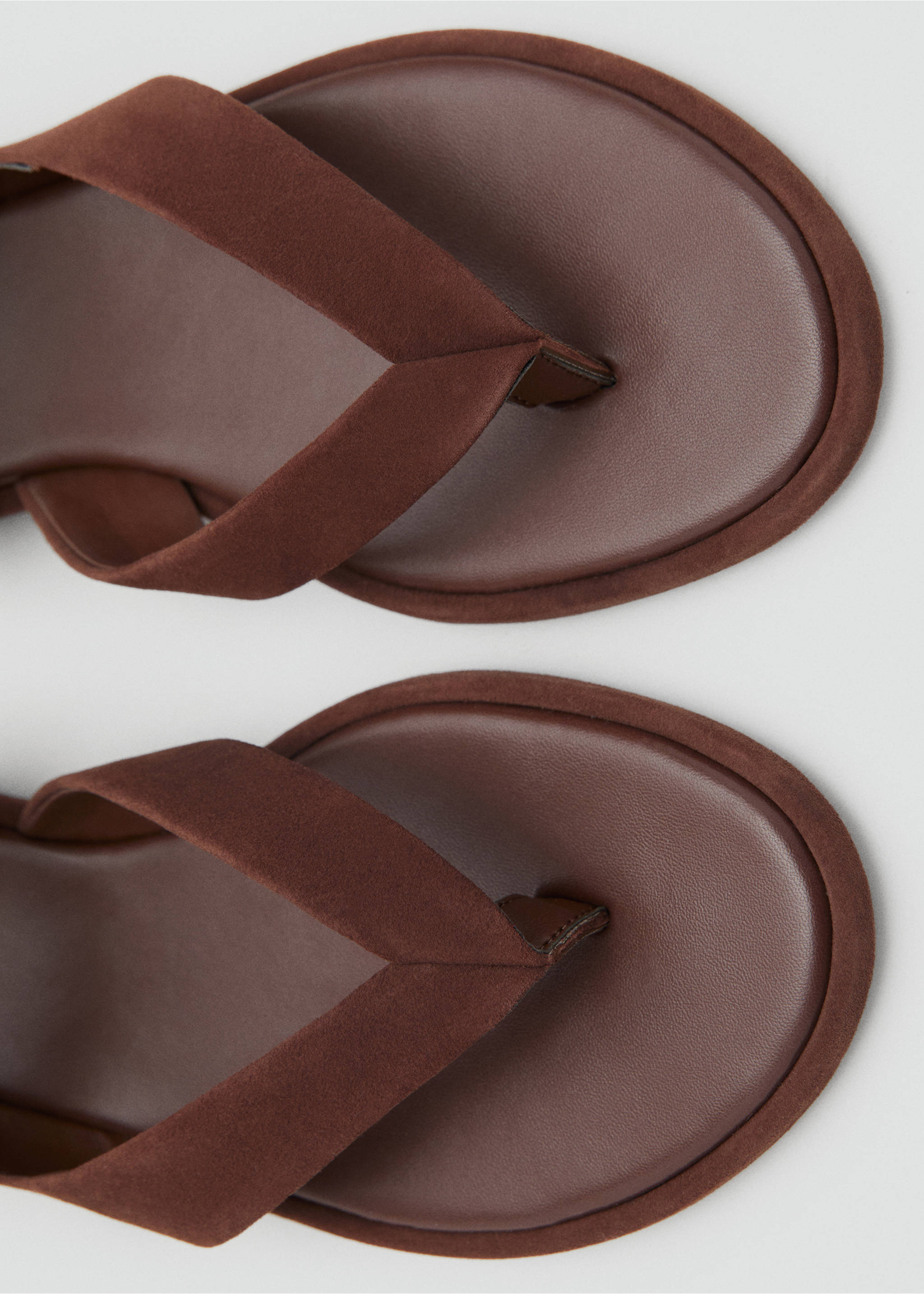 Suede straps sandals - Details of the article 2, Chocolate. Ref: 17041140-00.