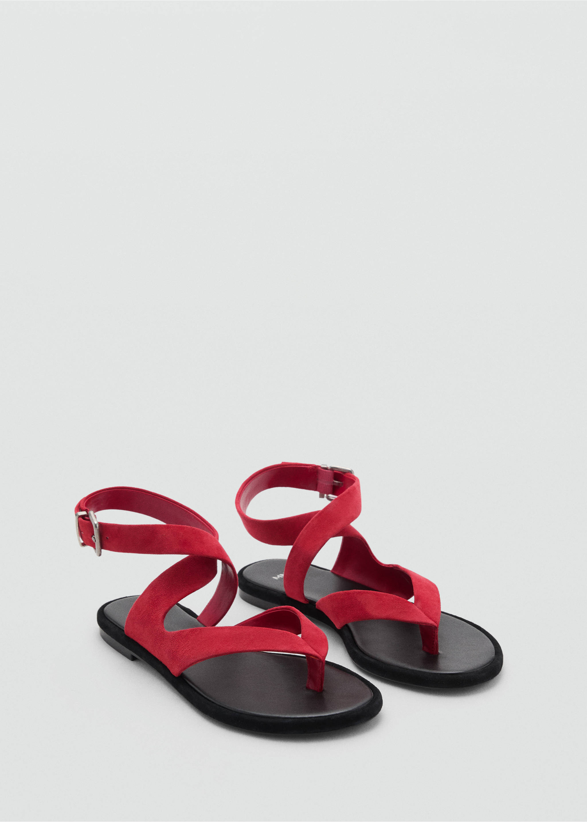 Suede straps sandals - Medium plane, Red. Ref: 17041140-00.