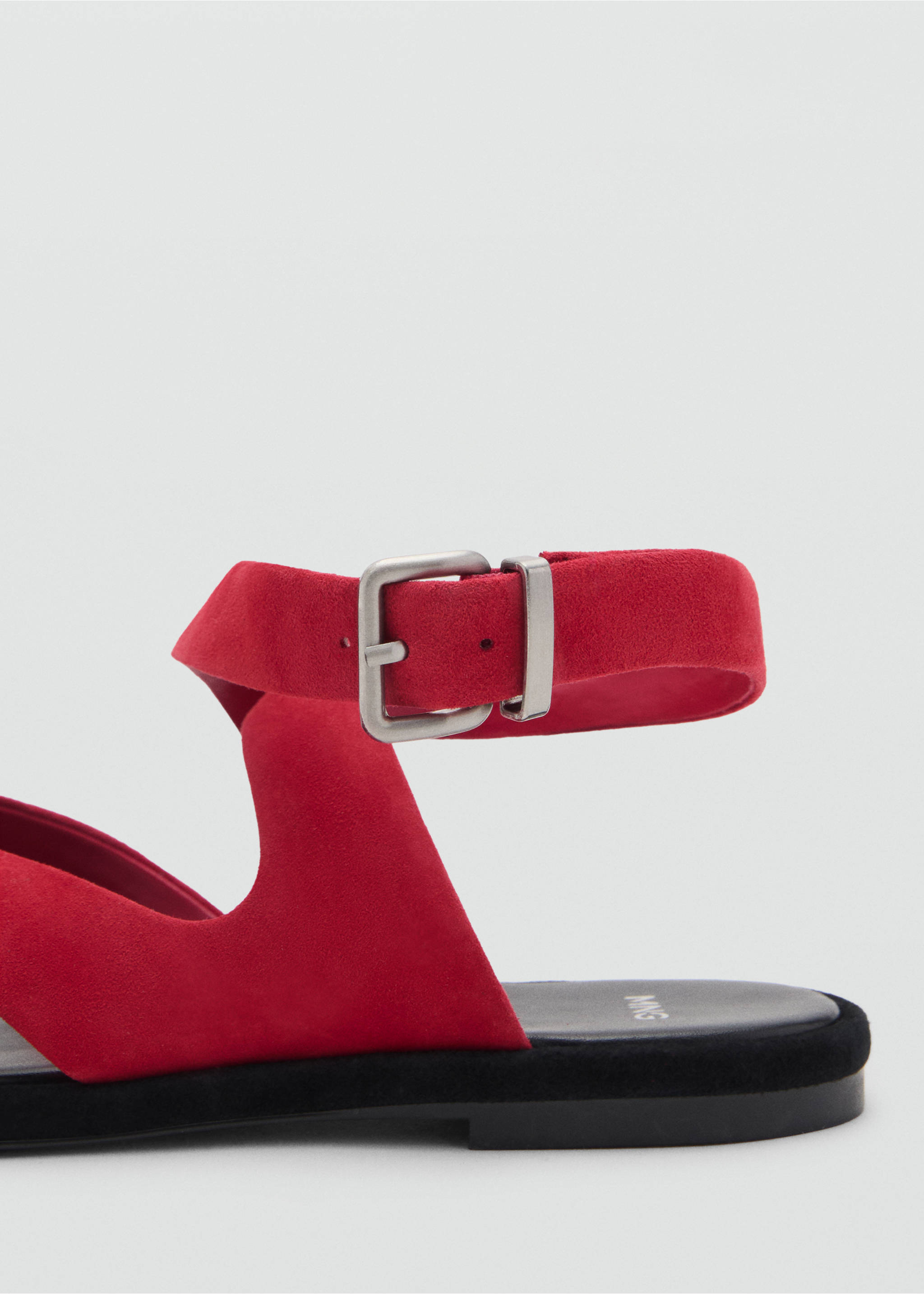 Suede straps sandals - Details of the article 1, Red. Ref: 17041140-00.