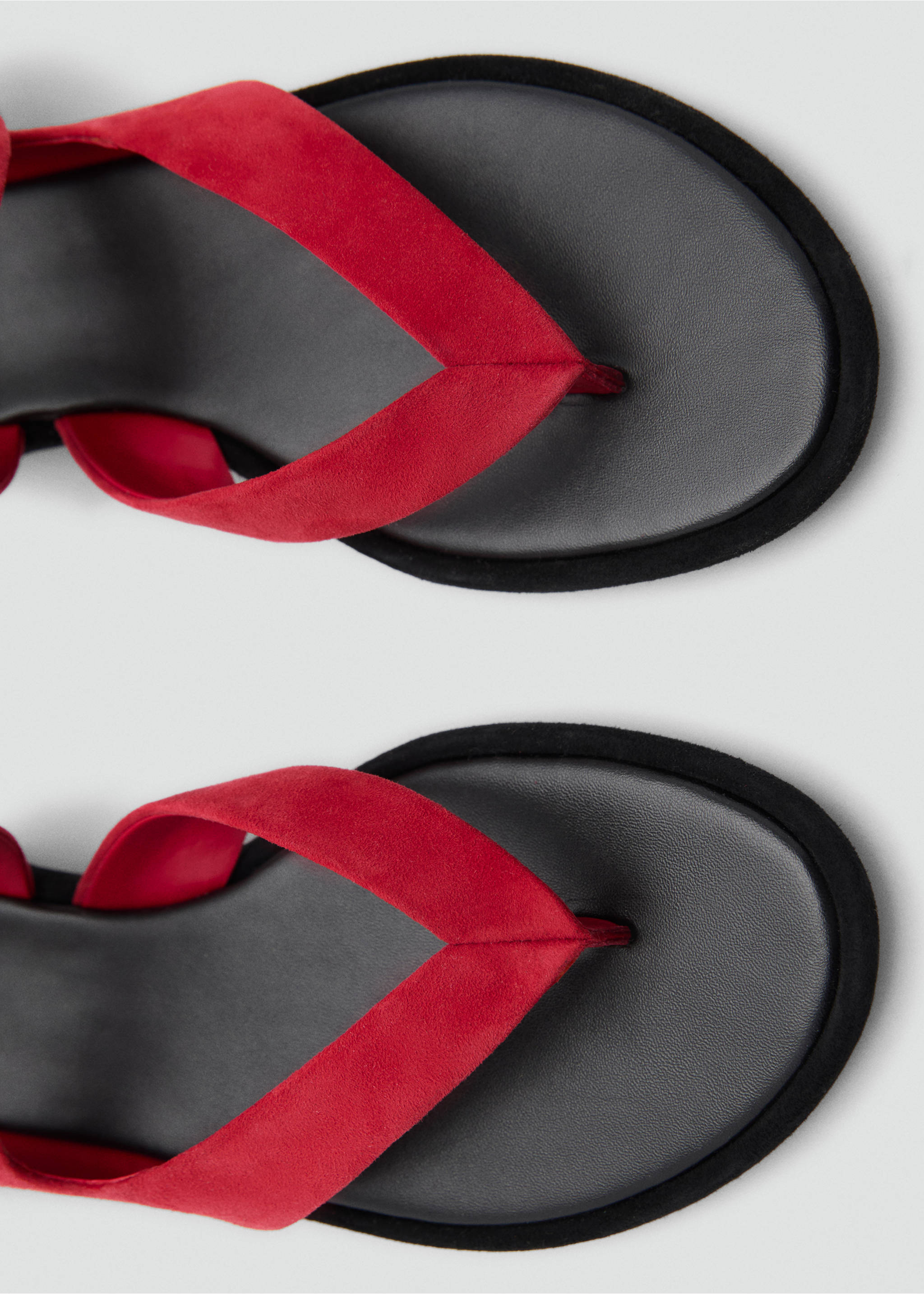 Suede straps sandals - Details of the article 2, Red. Ref: 17041140-00.