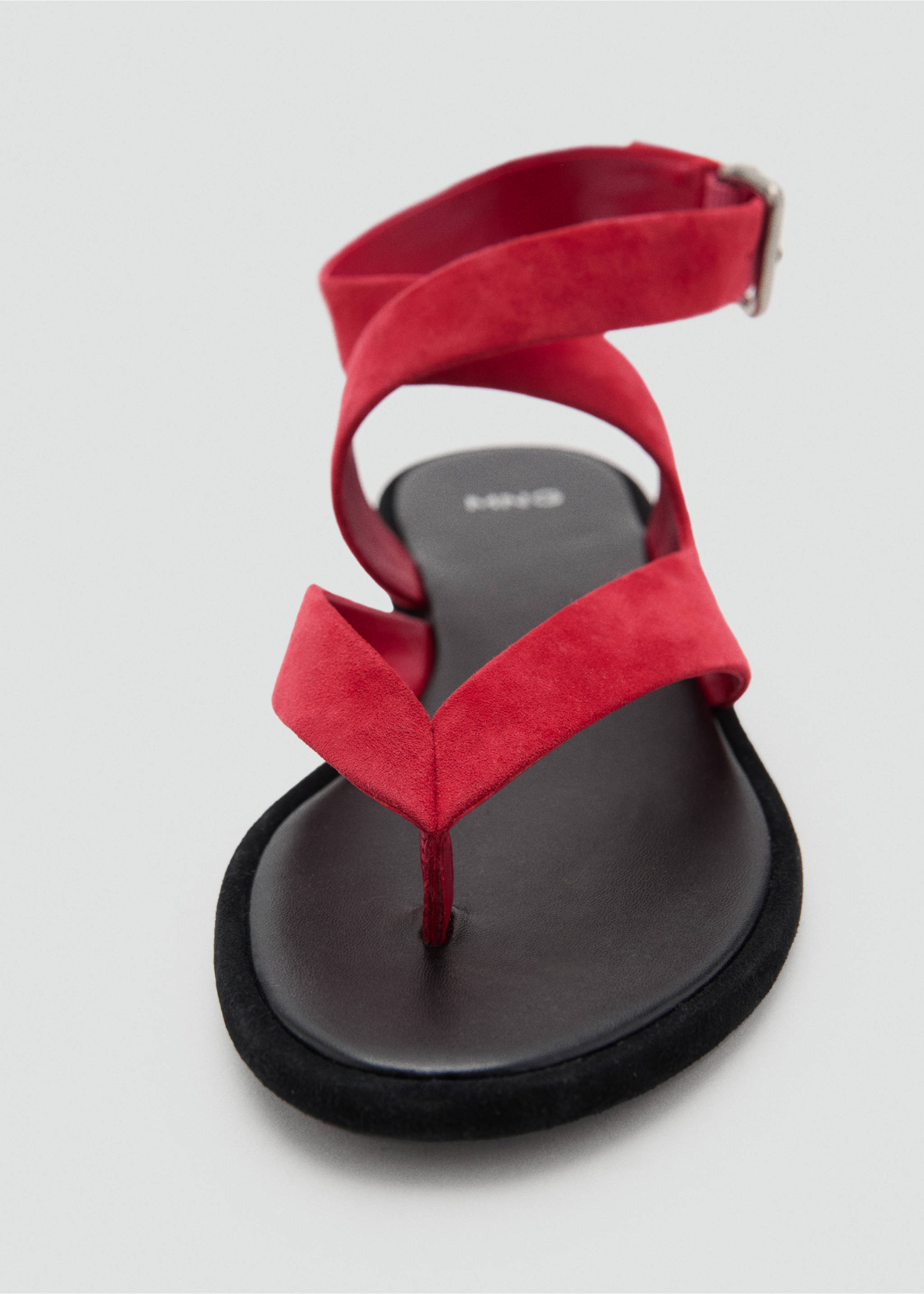 Suede straps sandals - Details of the article 3, Red. Ref: 17041140-00.