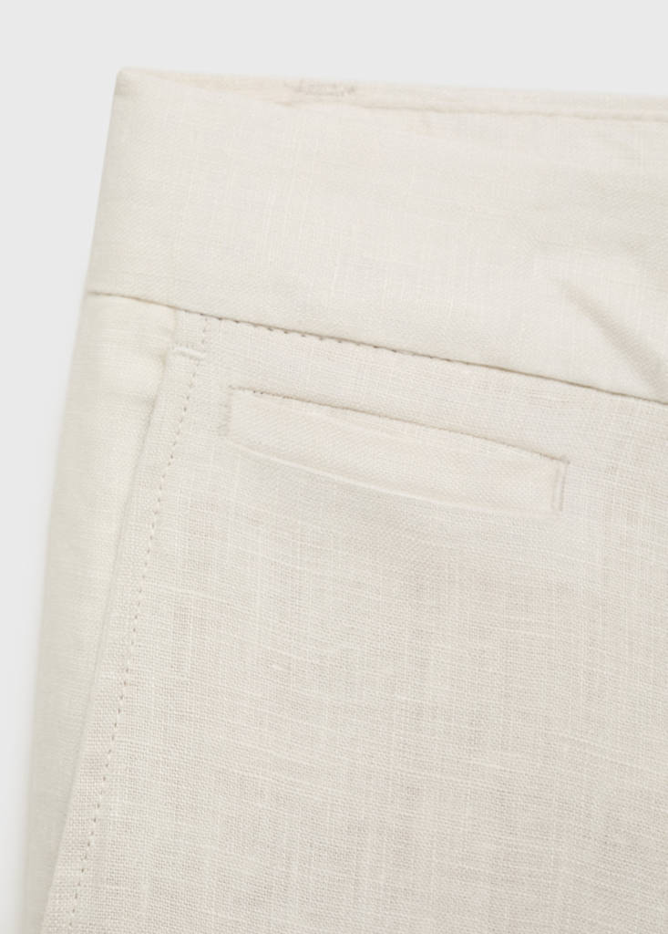 Slim-fit 100% linen trousers — Off White