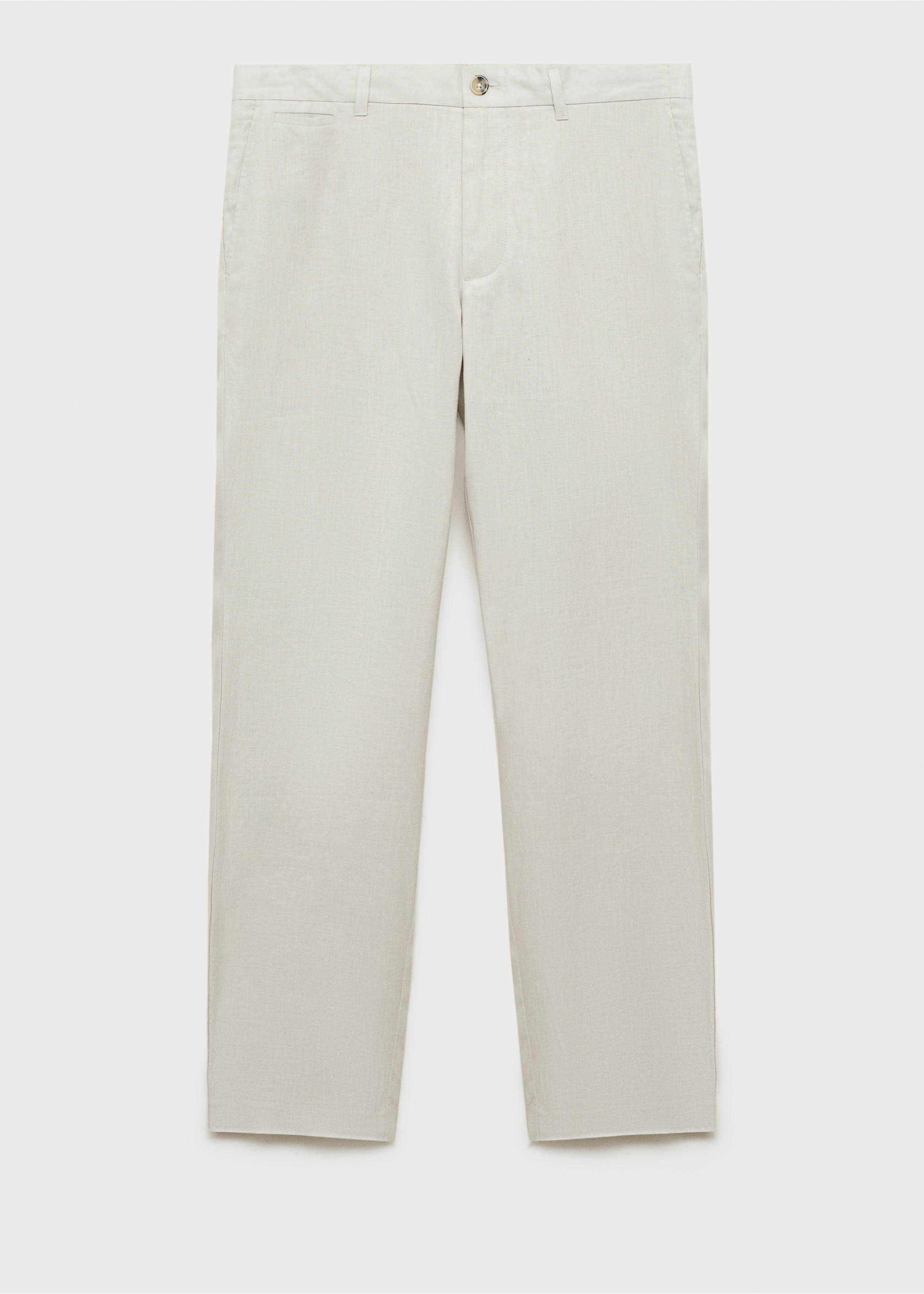 Slim-fit 100% linen trousers - Article without model, Sand. Ref: 17041143-00.