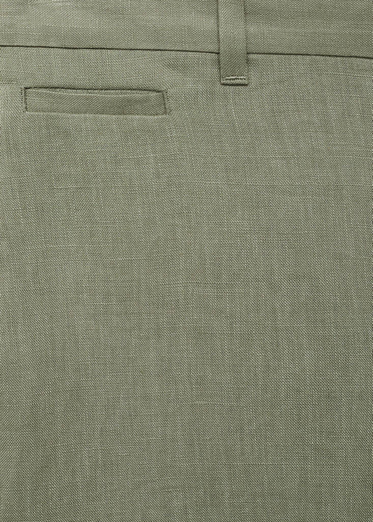 Slim-fit 100% linen trousers — Green