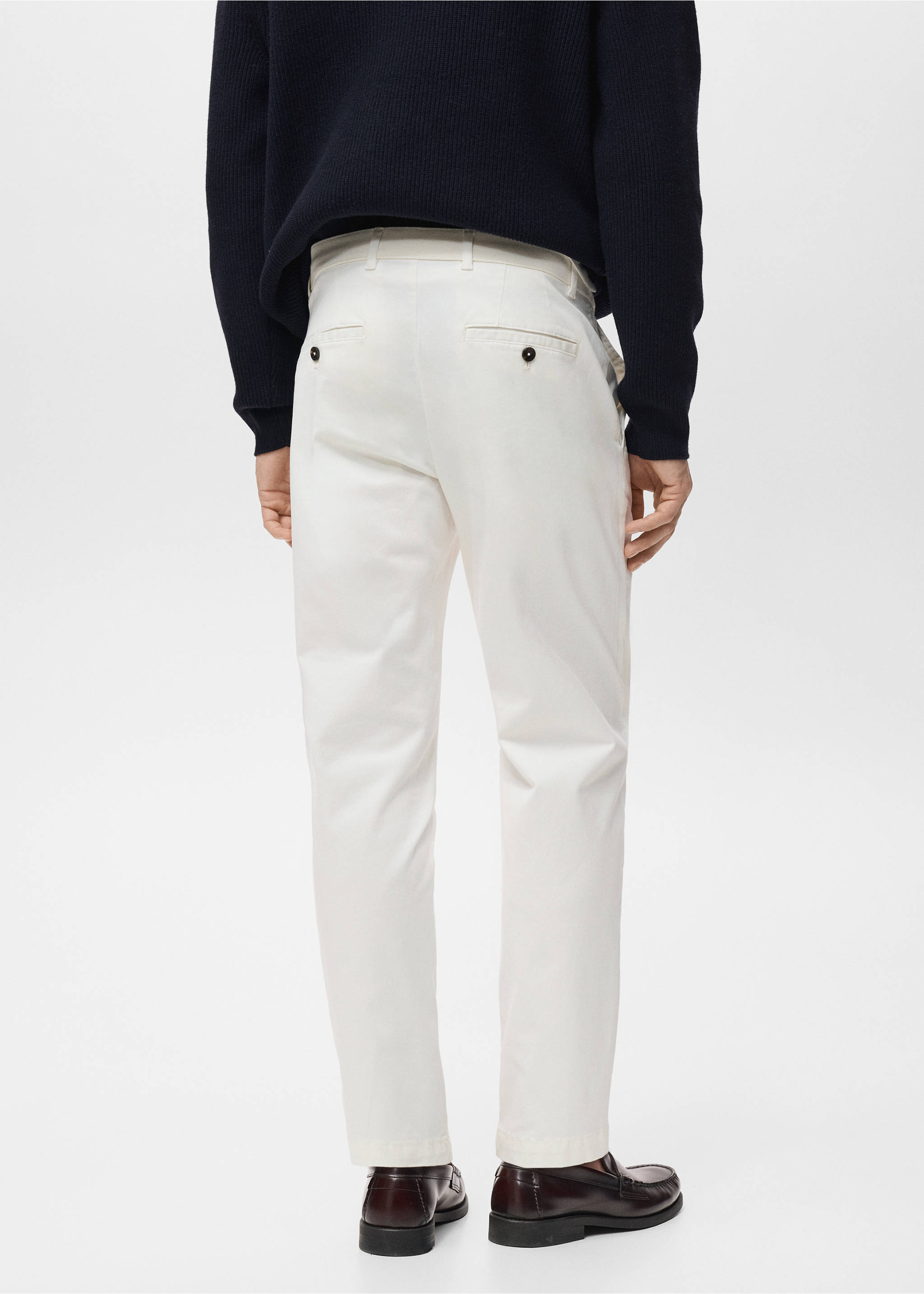 Pantalón Prato chino cropped tappered - Reverso del artículo, Blanco roto. Ref: 17041144-00.