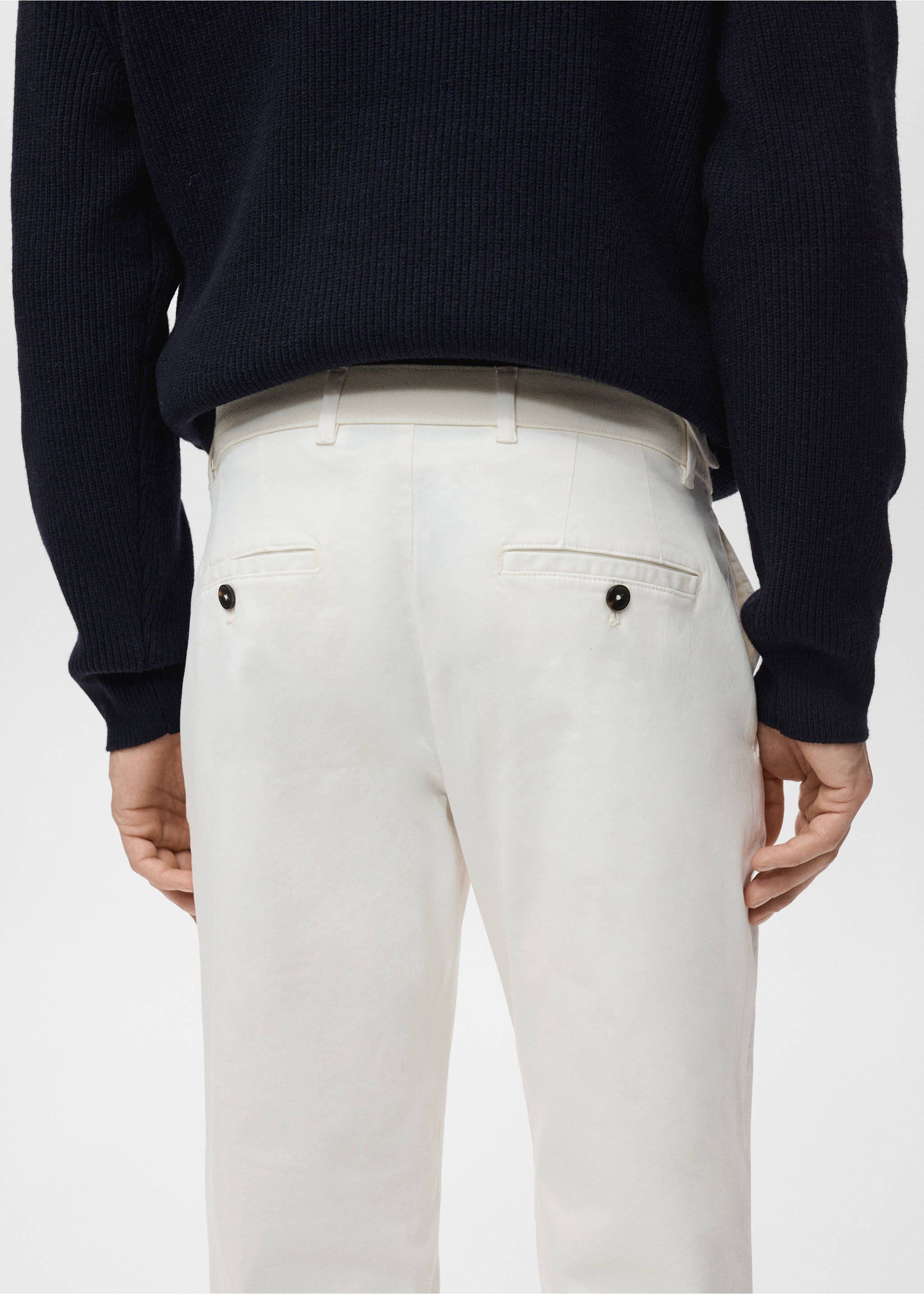 Pantalón Prato chino cropped tappered - Detalle del artículo 6, Blanco roto. Ref: 17041144-00.