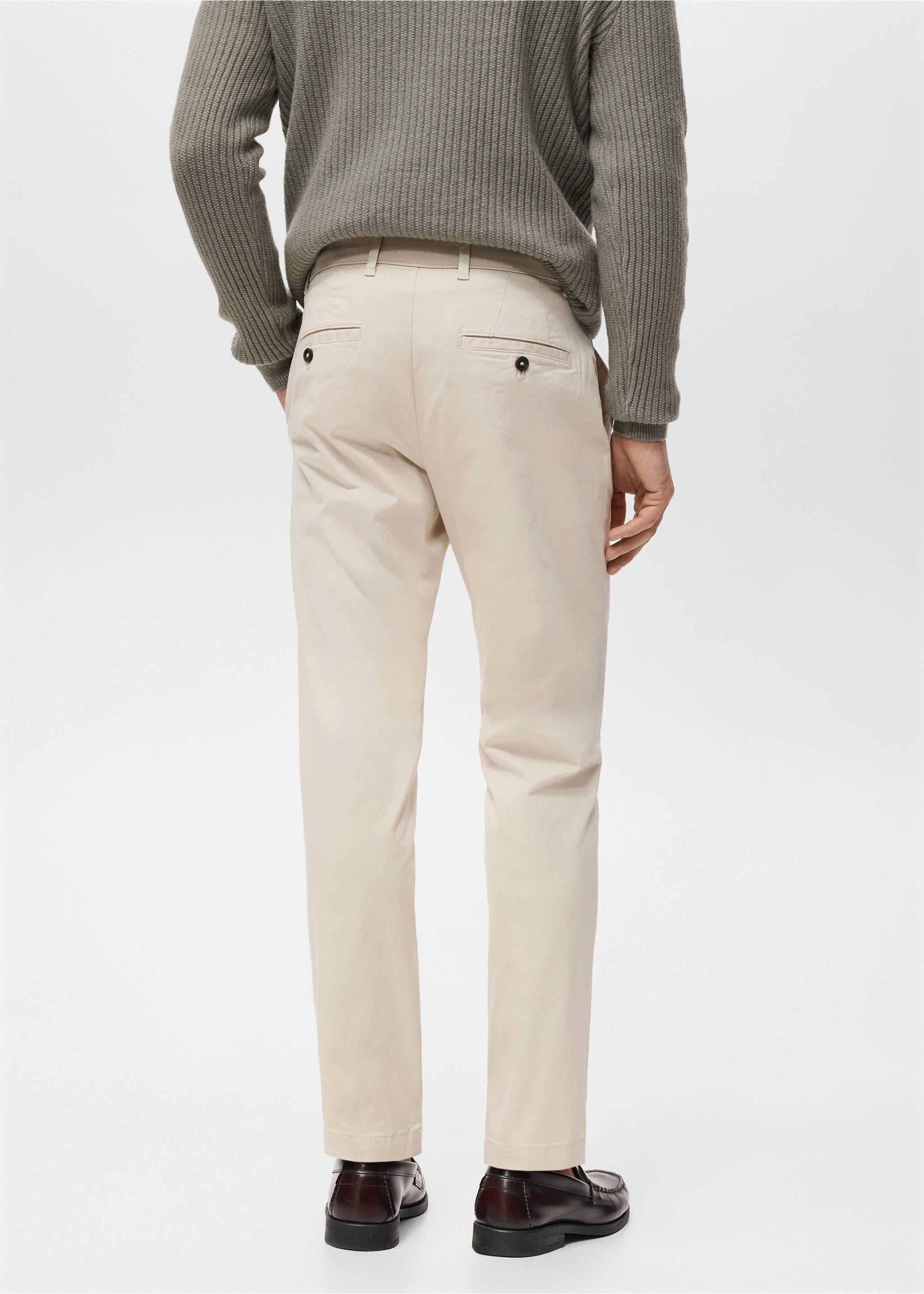 Pantalón Prato chino cropped tappered - Reverso del artículo, Crudo. Ref: 17041144-00.