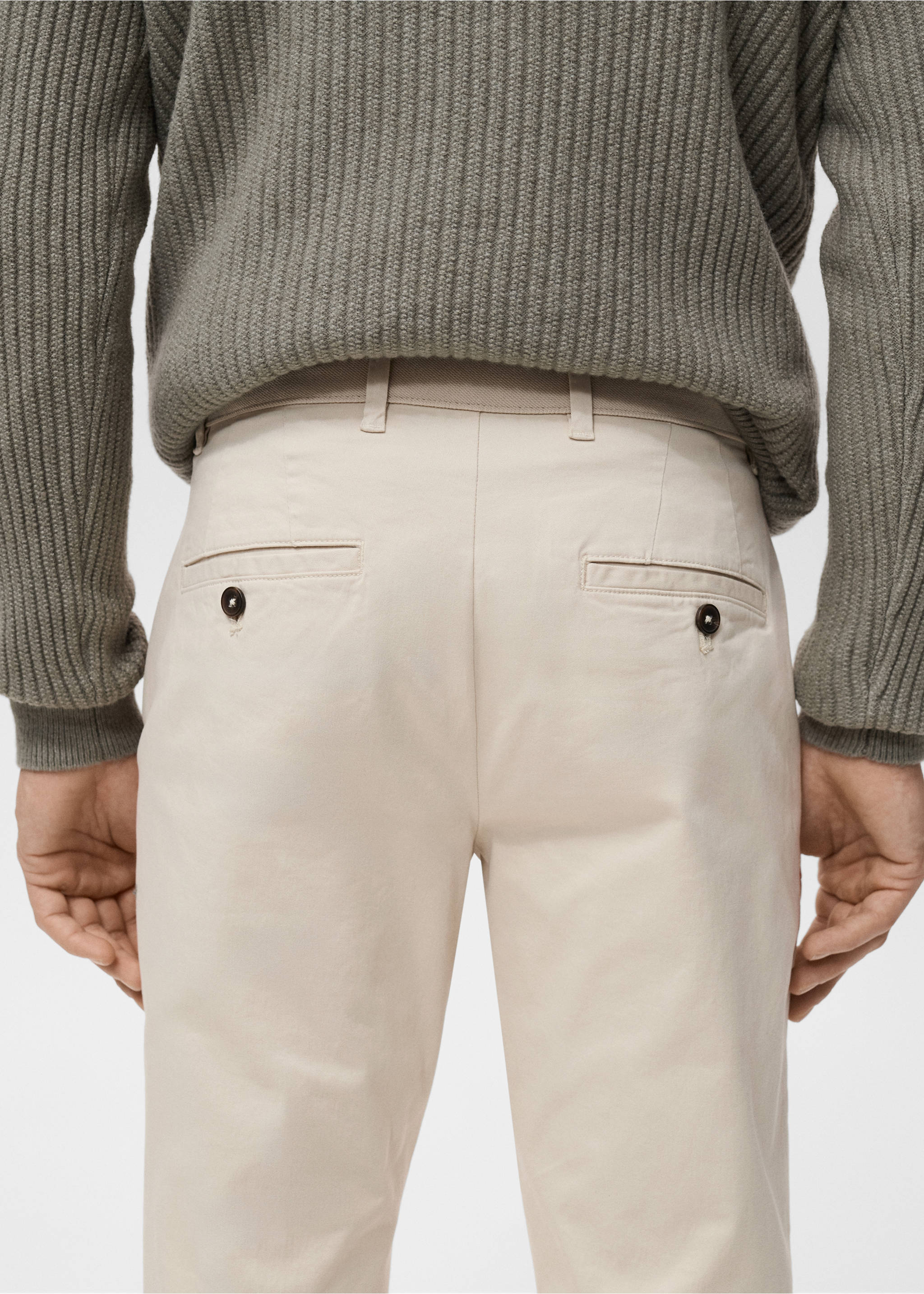 Pantalón Prato chino cropped tappered - Detalle del artículo 6, Crudo. Ref: 17041144-00.