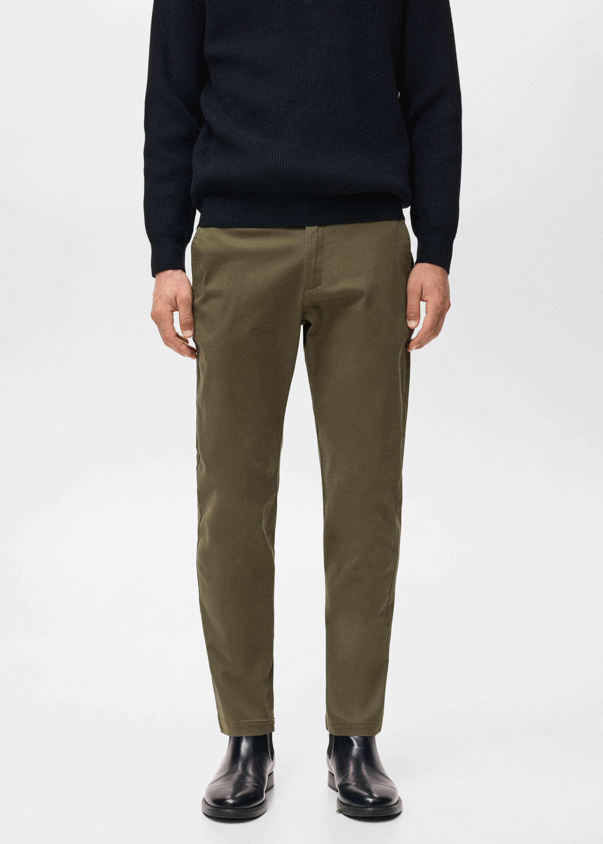 Calças chino Parto cropped e tapered fit - Plano médio